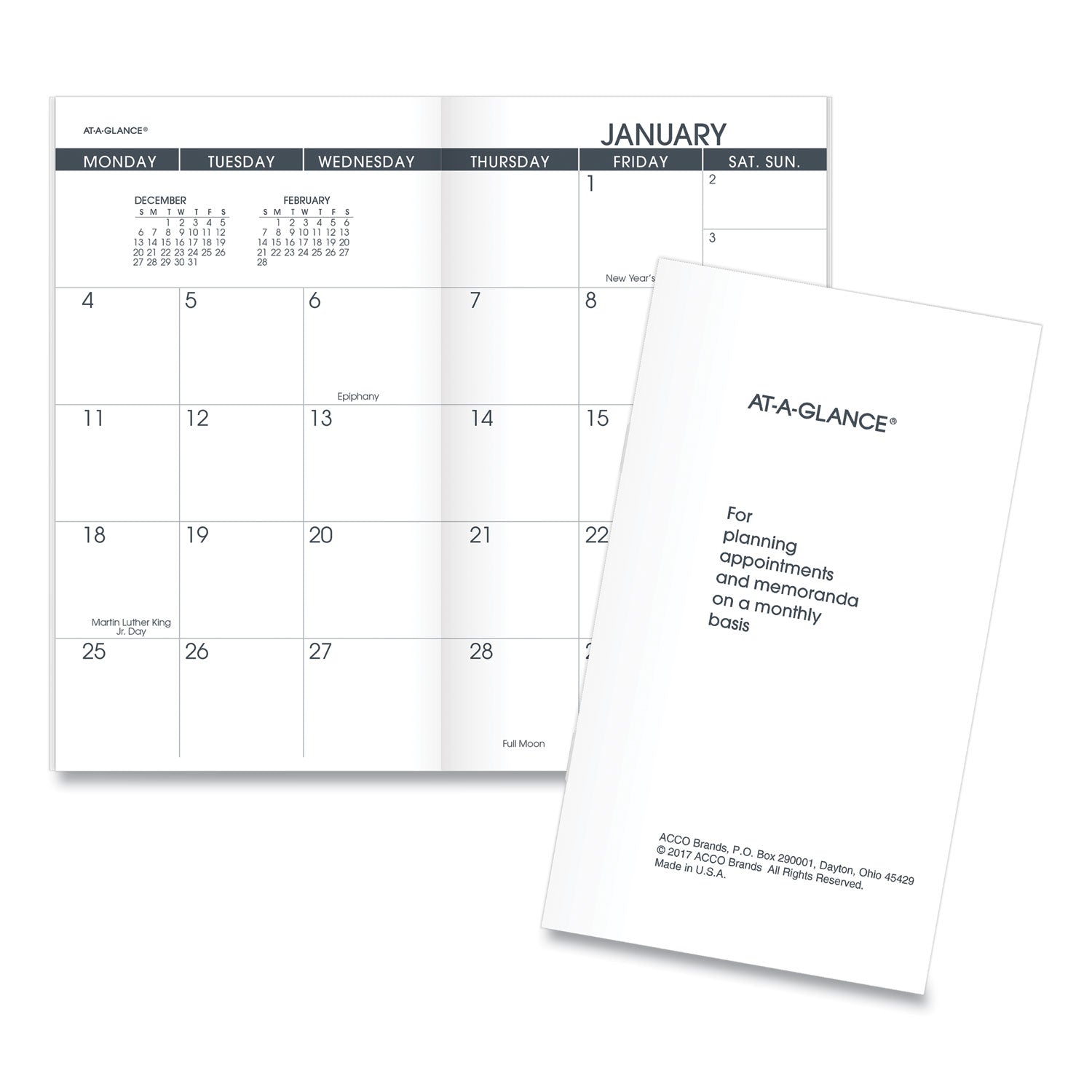 Pocket Size Monthly Planner Refill, 6 x 3.5, White Sheets, 12-Month (Jan to Dec): 2025