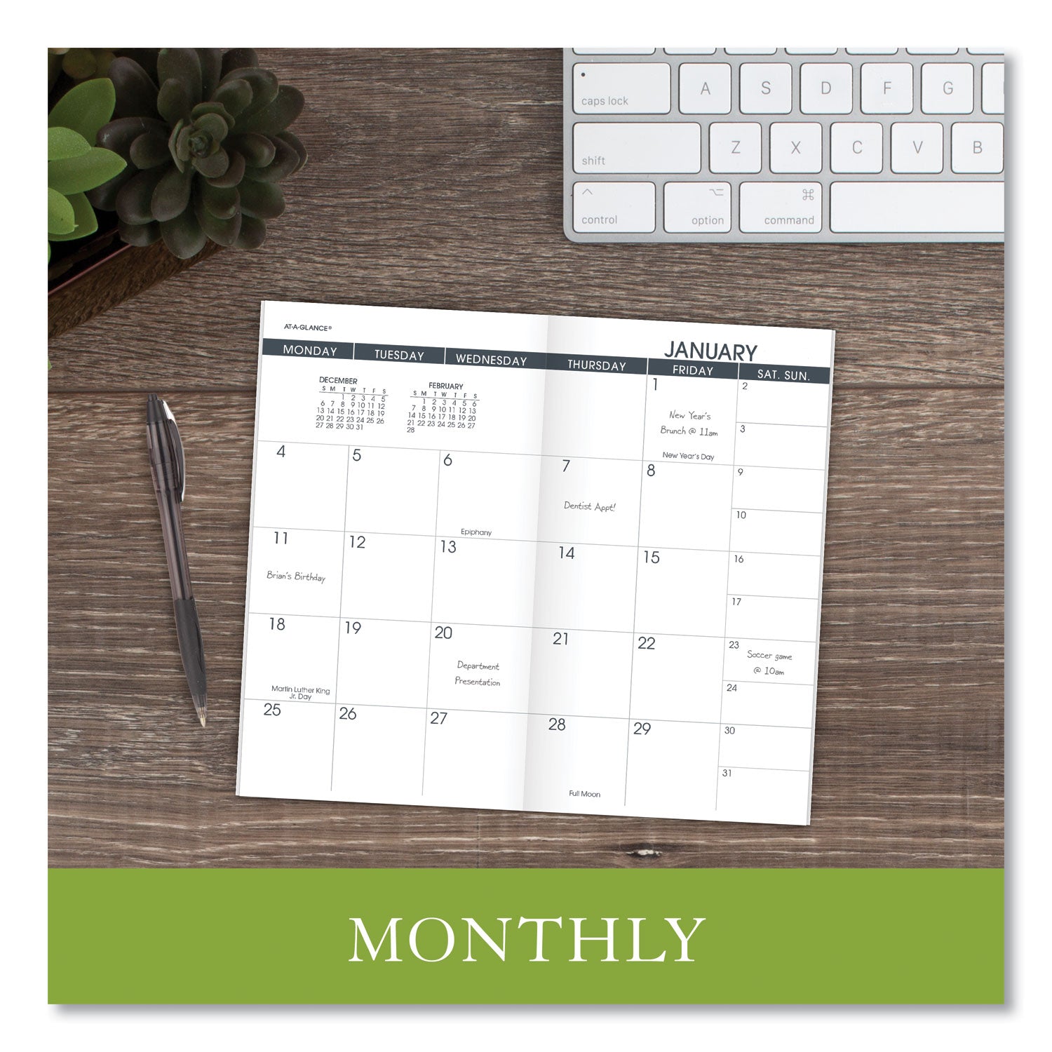 AT-A-GLANCE® Pocket Size Monthly Planner Refill, 6 x 3.5, White Sheets, 12-Month (Jan to Dec): 2025