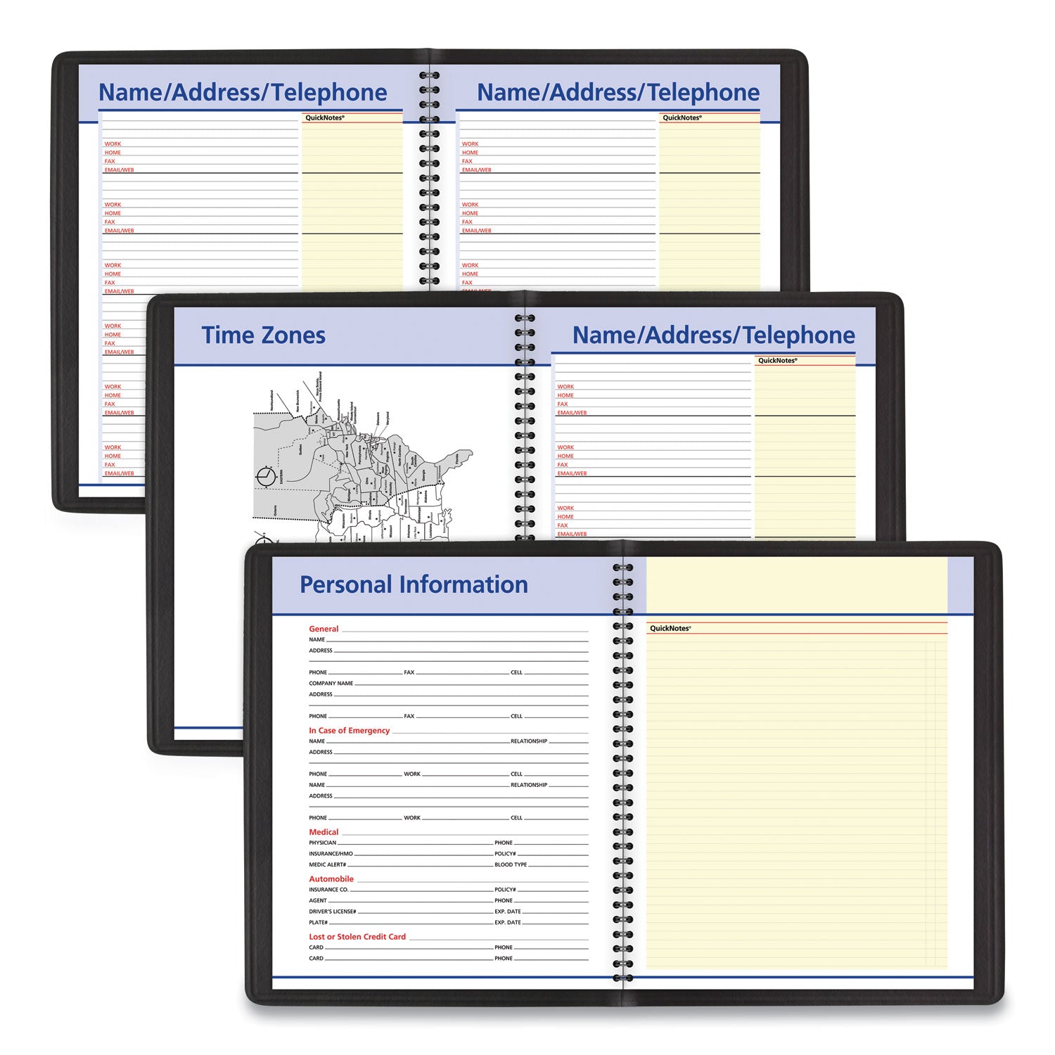 AT-A-GLANCE® QuickNotes Weekly Block Format Appointment Book, 10 x 8, Black Cover, 12-Month (Jan to Dec): 2025