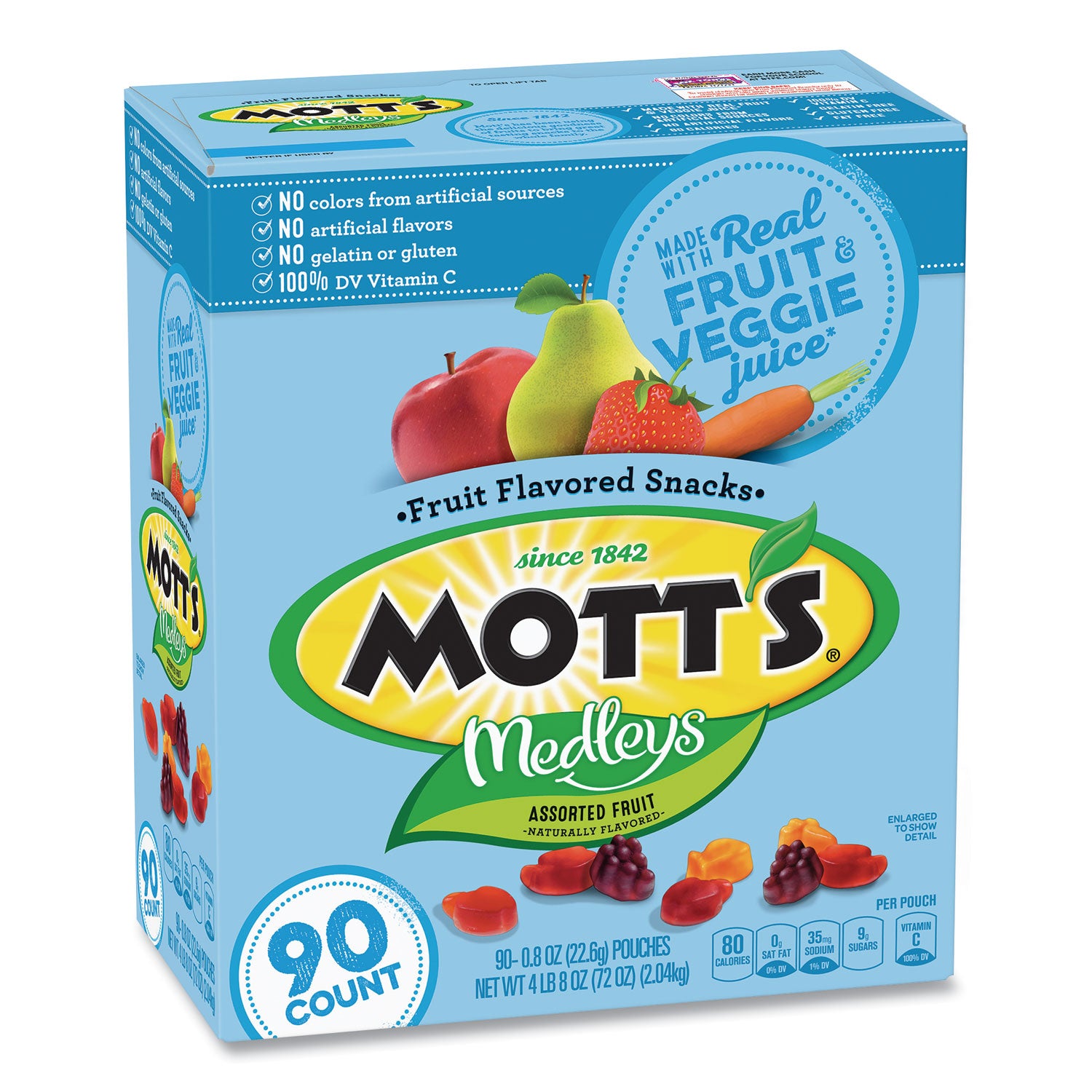 Mott's® Medleys Fruit Snacks, 0.8 oz Pouch, 90 Pouches/Box