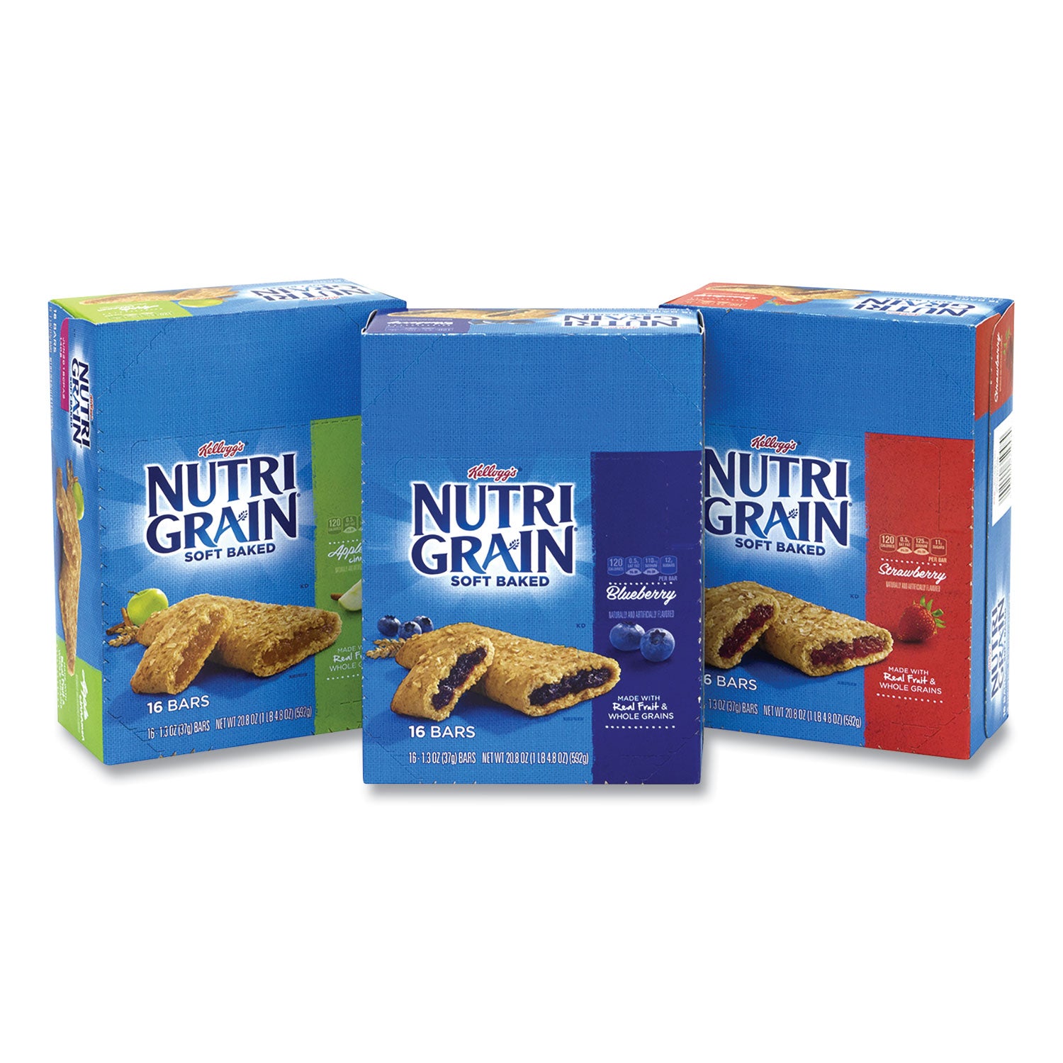 Nutri-Grain Soft Baked Breakfast Bars, Assorted, 1.3 oz Bar, 48/Carton