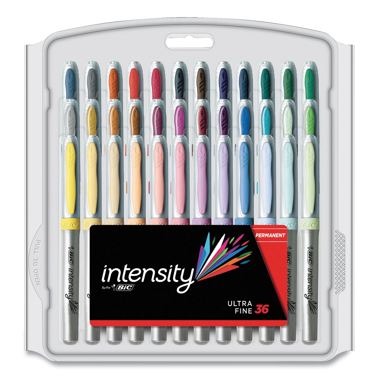 BIC® Intensity Ultra Fine Tip Permanent Marker, Ultra-Fine Needle Tip, Assorted Vivid Fashion Colors, 36/Pack