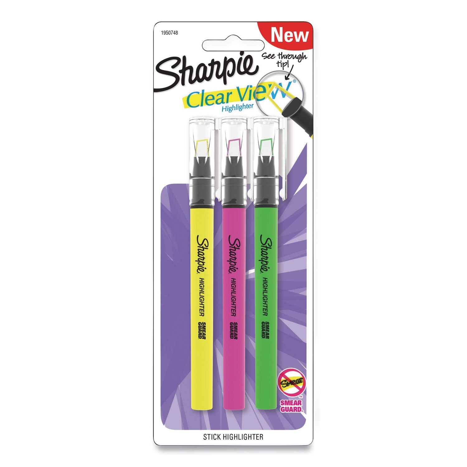 Clearview Pen-Style Highlighter, Assorted Ink Colors, Chisel Tip, Assorted Barrel Colors, 3/Pack Sharpie® Flipcost