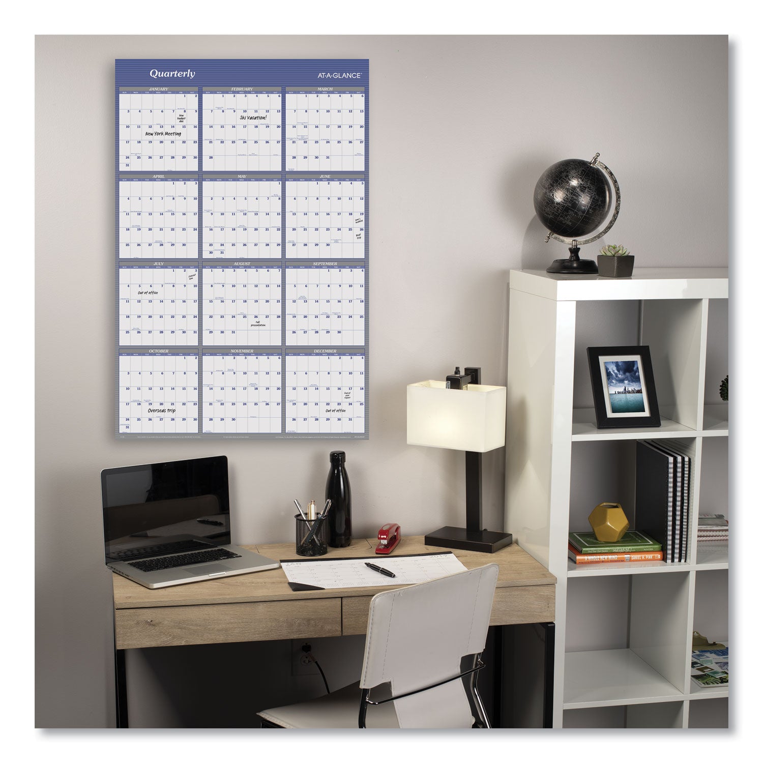 AT-A-GLANCE® Vertical/Horizontal Erasable Quarterly/Monthly Wall Planner, 32 x 48, 12-Month (Jan to Dec): 2025