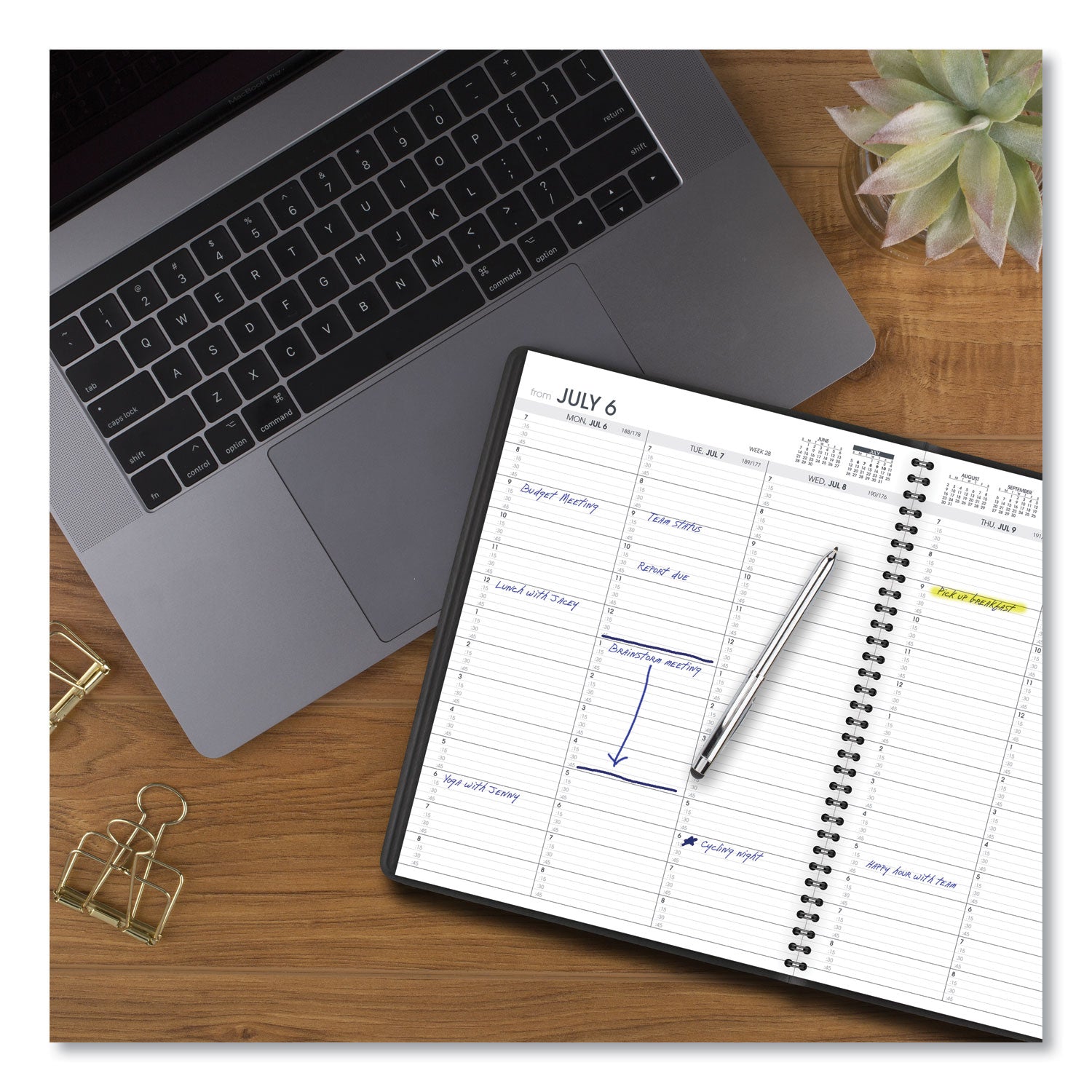 AT-A-GLANCE® Weekly Appointment Book, 11 x 8.25, Black Cover, 14-Month (July to Aug): 2024 to 2025