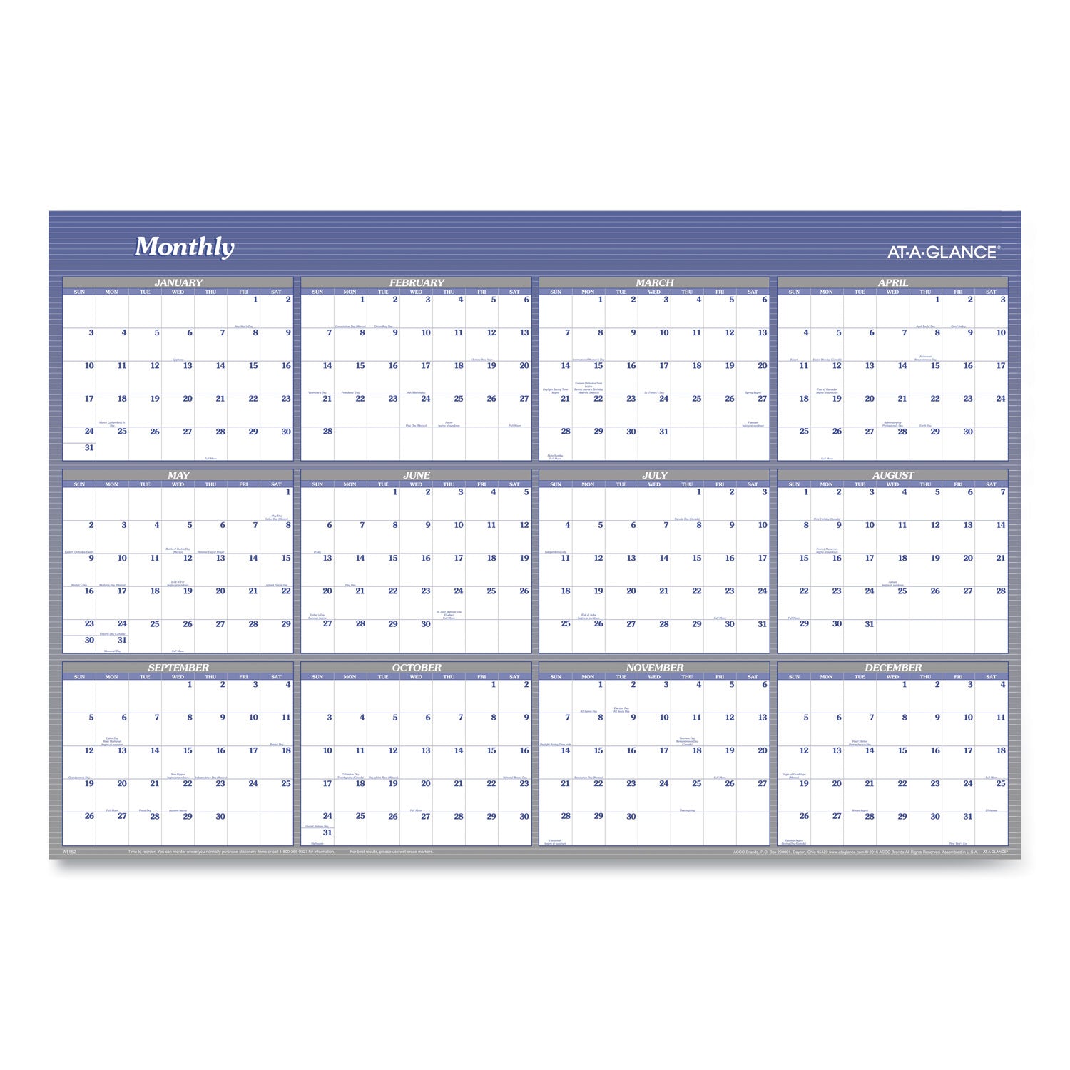 Vertical/Horizontal Erasable Quarterly/Monthly Wall Planner, 32 x 48, 12-Month (Jan to Dec): 2025