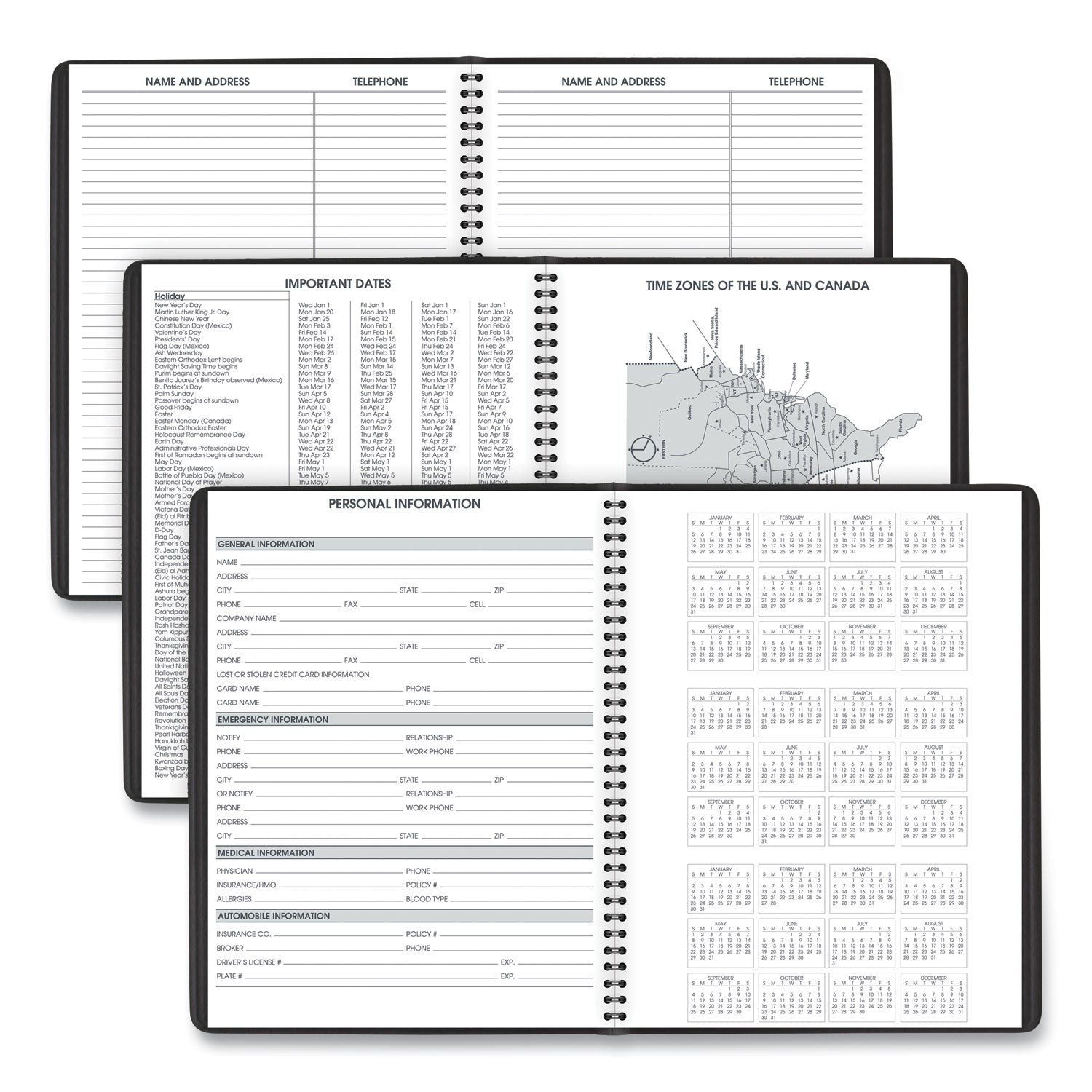 AT-A-GLANCE® Weekly Appointment Book, 11 x 8.25, Black Cover, 14-Month (July to Aug): 2024 to 2025