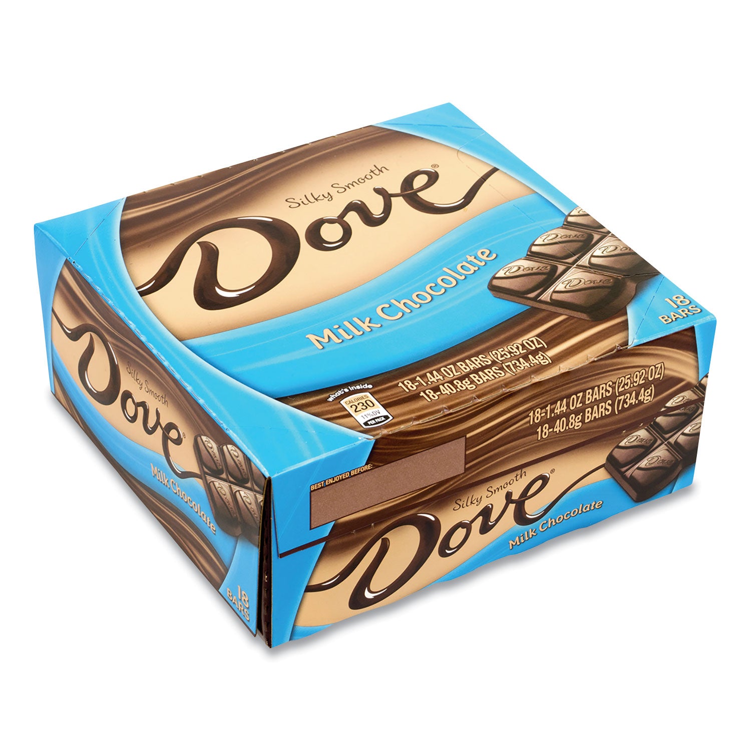 Milk Chocolate Bars, 1.44 oz, 18 Bars/Carton