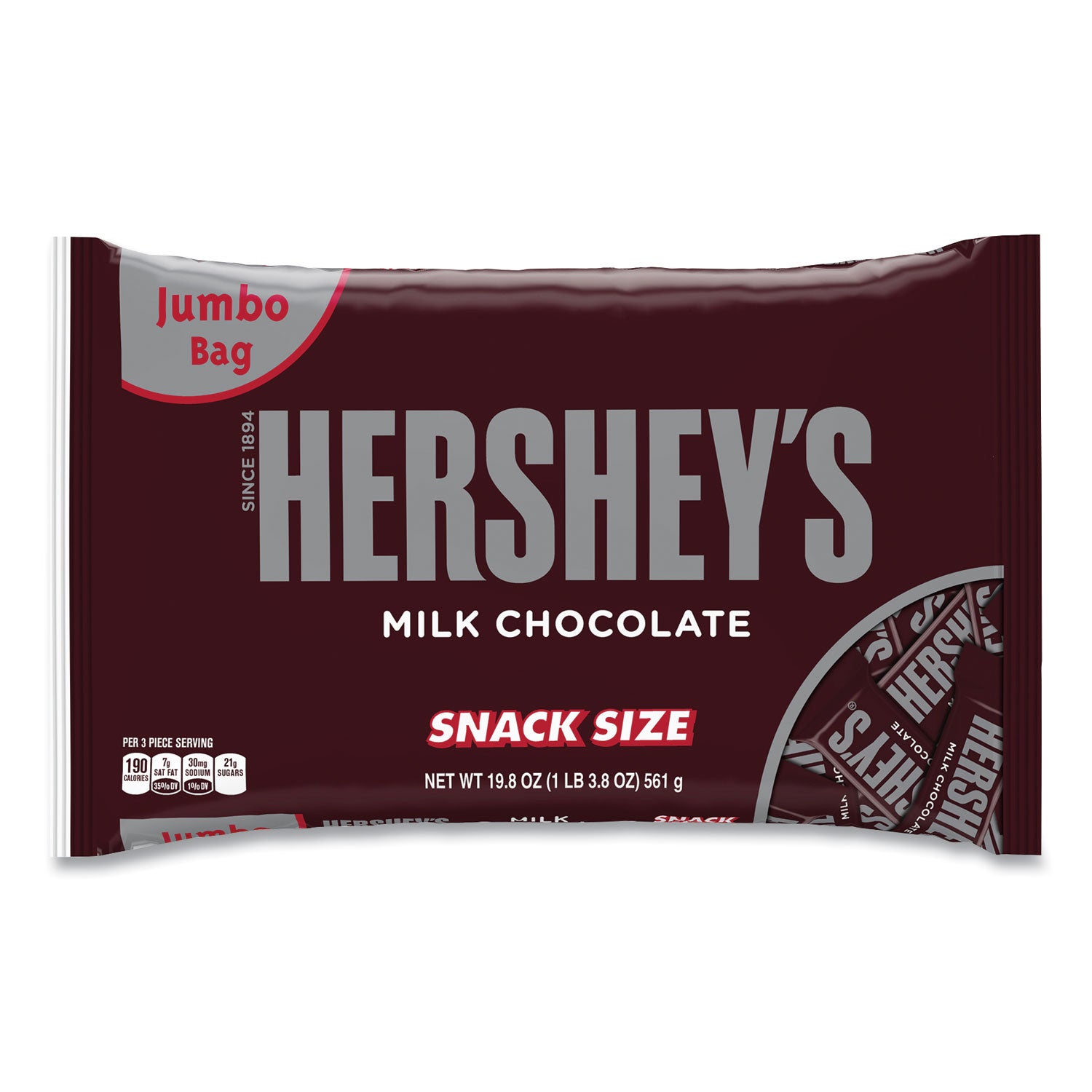 Snack Size Bars, Milk Chocolate, 19.8 oz Bag