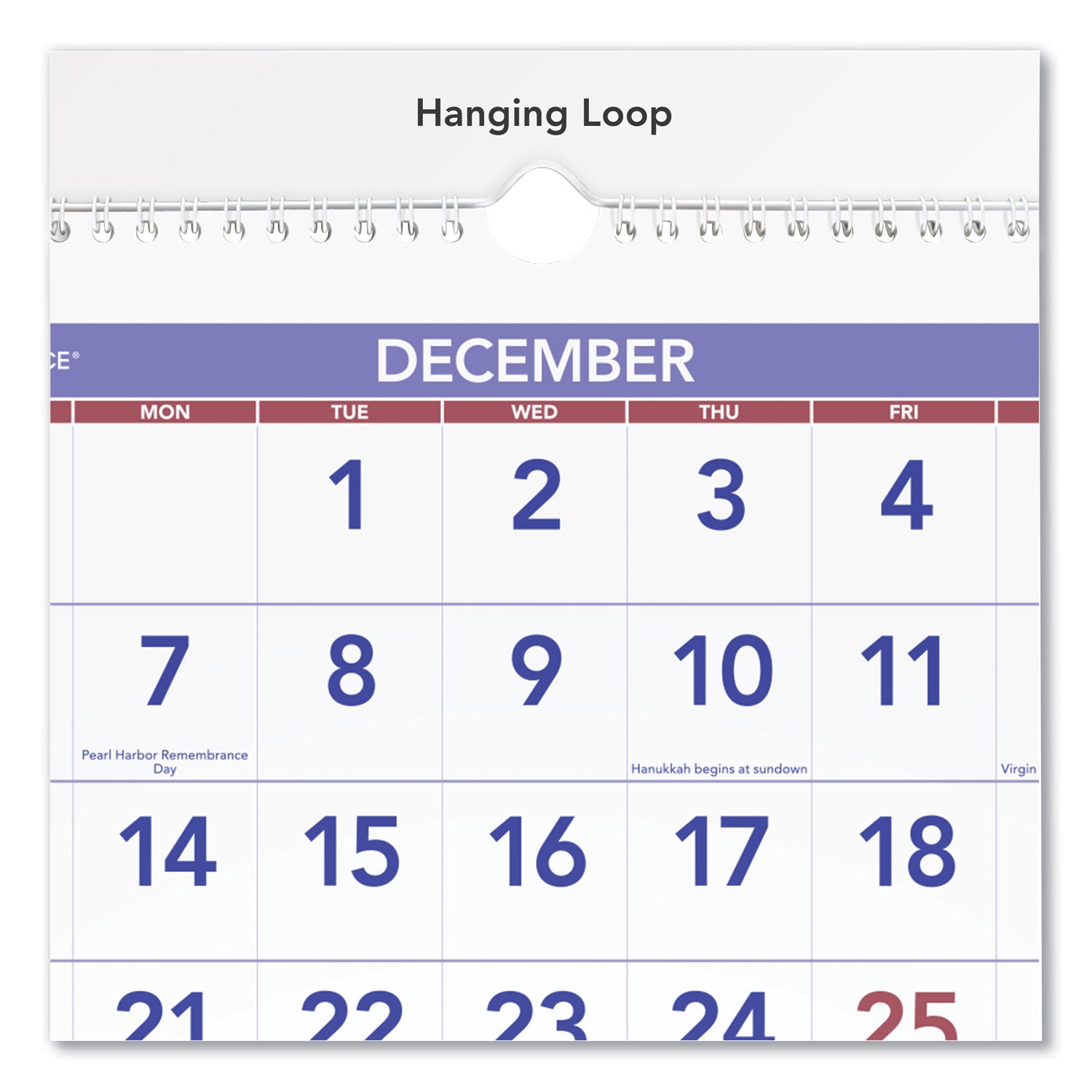 AT-A-GLANCE® Deluxe Three-Month Reference Wall Calendar, Vertical Orientation, 12 x 27, White Sheets, 14-Month: Dec 2024 to Jan 2026