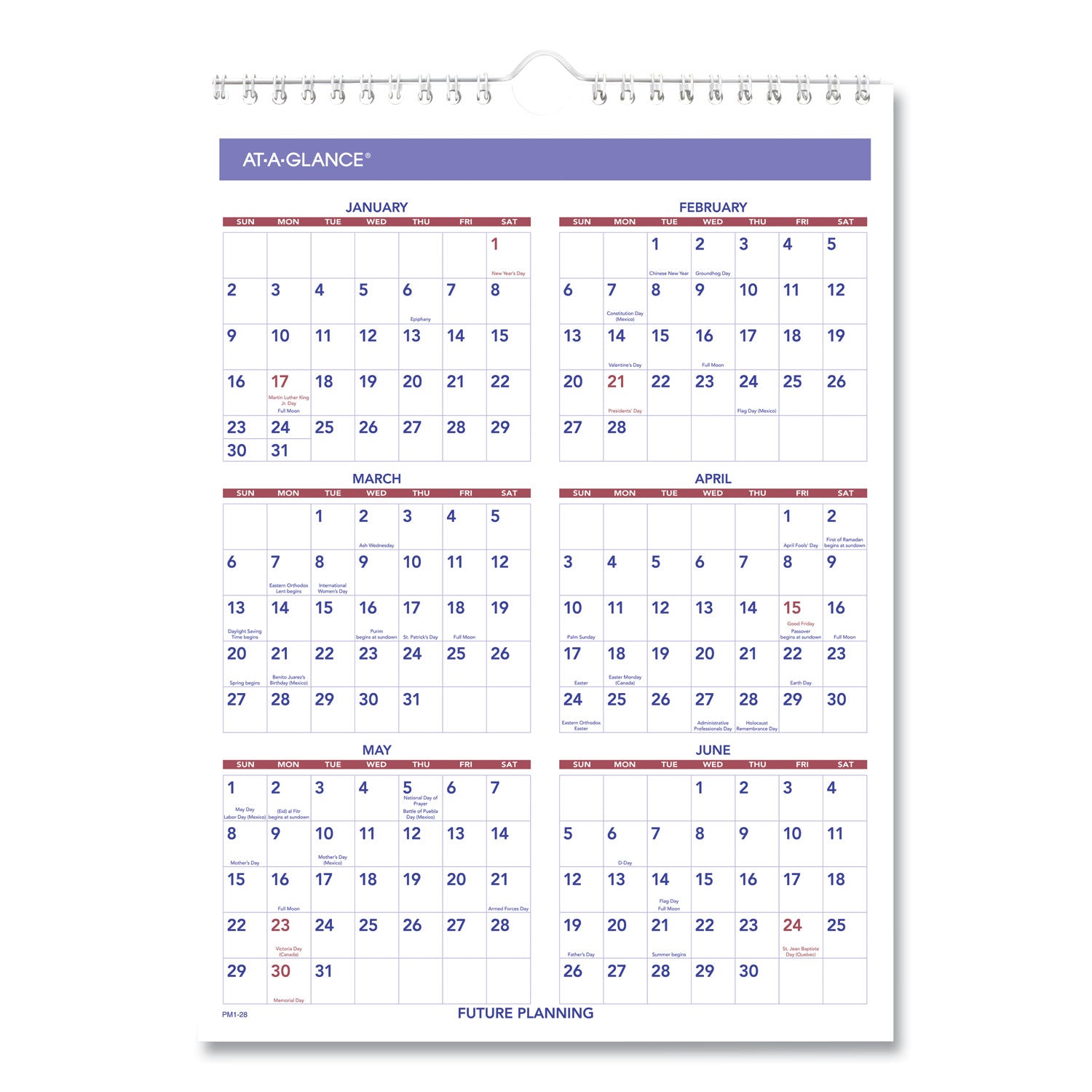 AT-A-GLANCE® Monthly Wall Calendar with Ruled Daily Blocks, 8 x 11, White Sheets, 12-Month (Jan to Dec): 2025