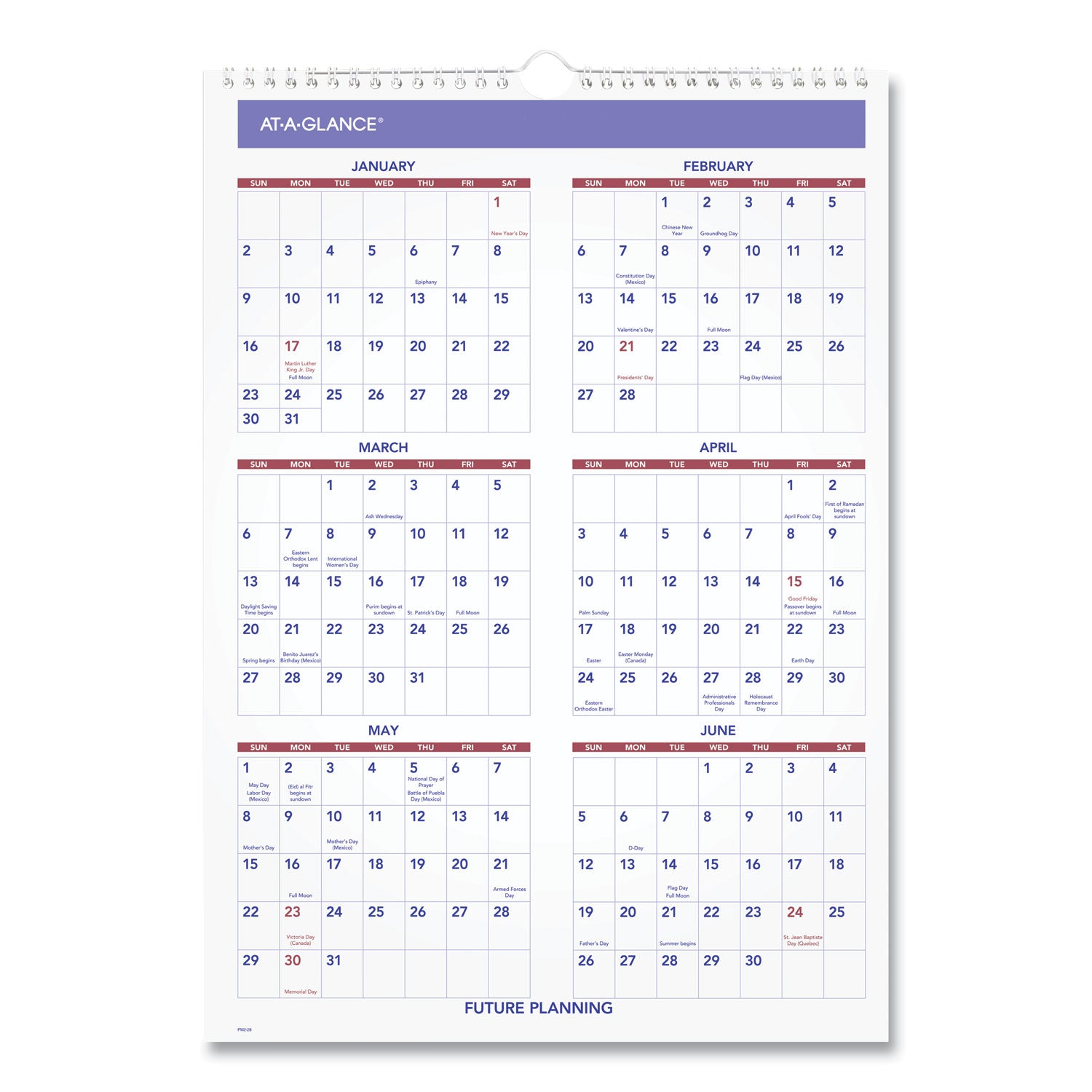 AT-A-GLANCE® Monthly Wall Calendar with Ruled Daily Blocks, 12 x 17, White Sheets, 12-Month (Jan to Dec): 2025