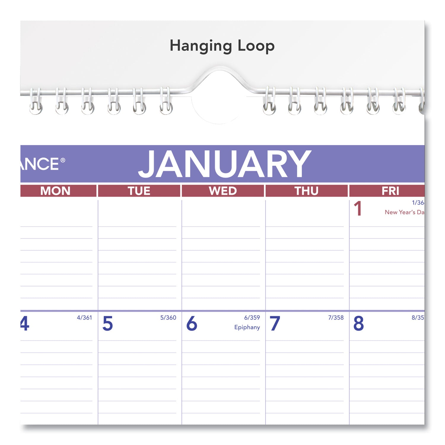 AT-A-GLANCE® Monthly Wall Calendar with Ruled Daily Blocks, 8 x 11, White Sheets, 12-Month (Jan to Dec): 2025