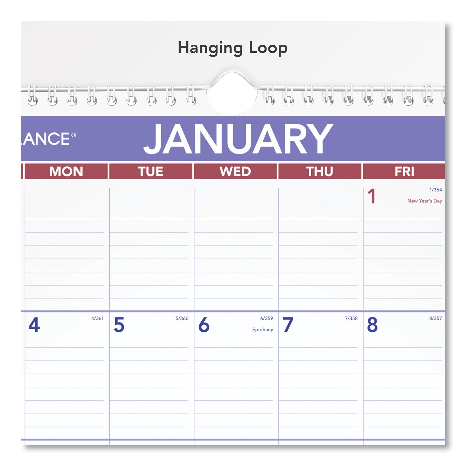 AT-A-GLANCE® Monthly Wall Calendar with Ruled Daily Blocks, 12 x 17, White Sheets, 12-Month (Jan to Dec): 2025