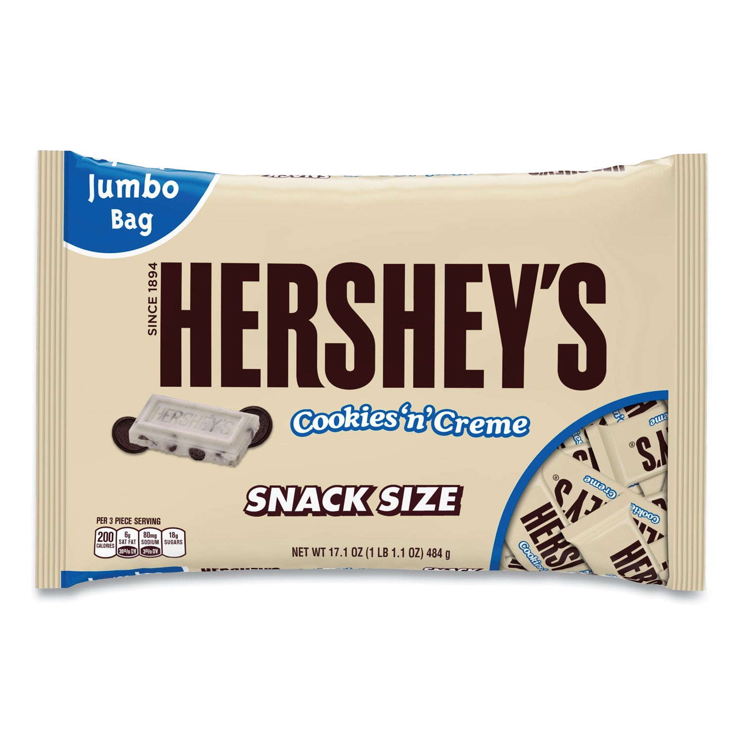 Snack Size Bars, Cookies n Creme, 17.1 oz Bag, 2/Pack