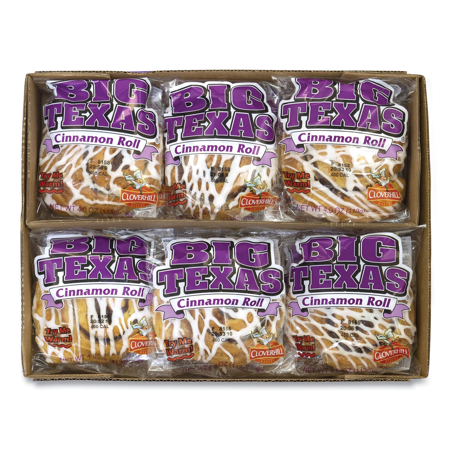 Big Texas Cinnamon Roll, 4 oz, 12/Carton