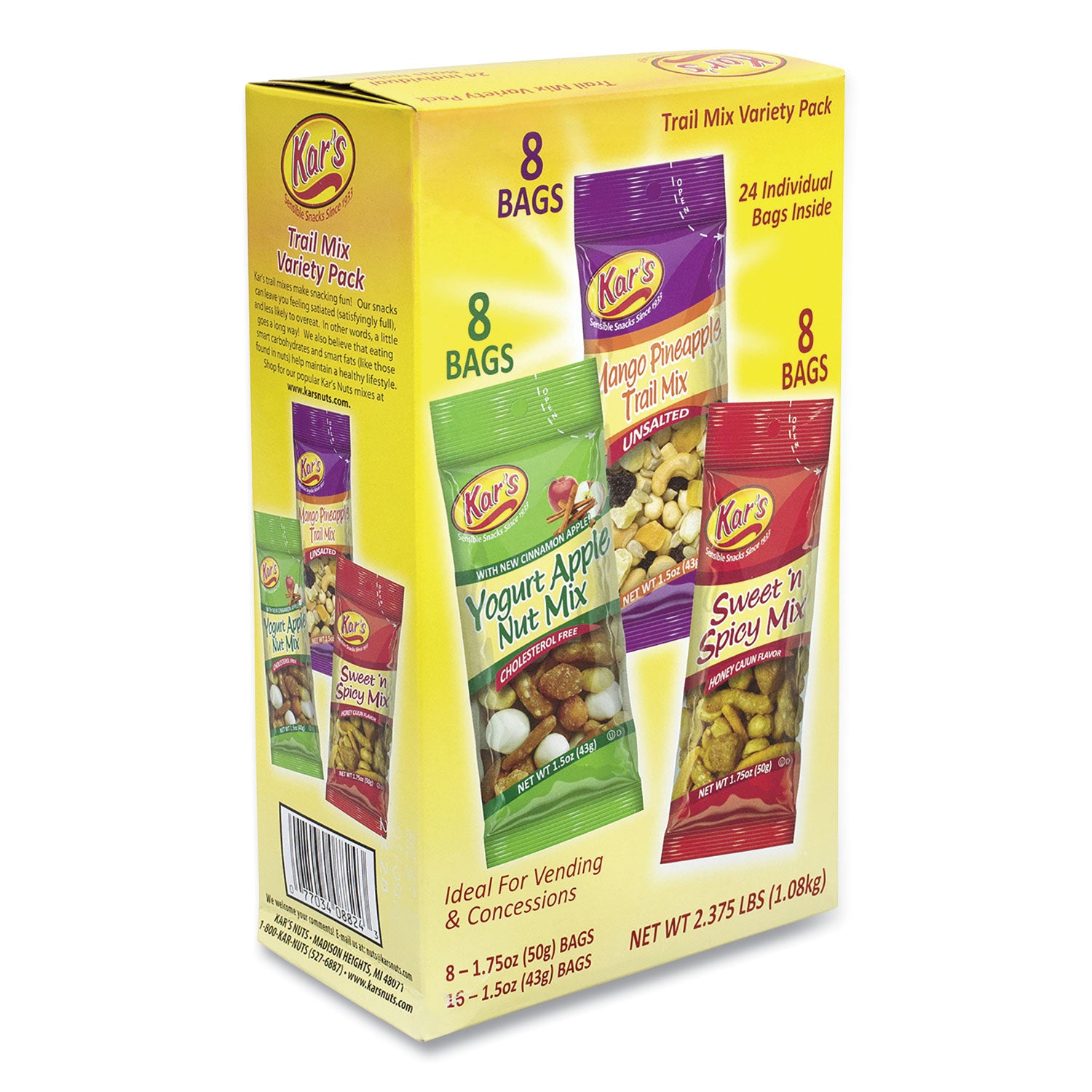 Trail Mix Variety Pack, Assorted Flavors, 24 Packets/Carton