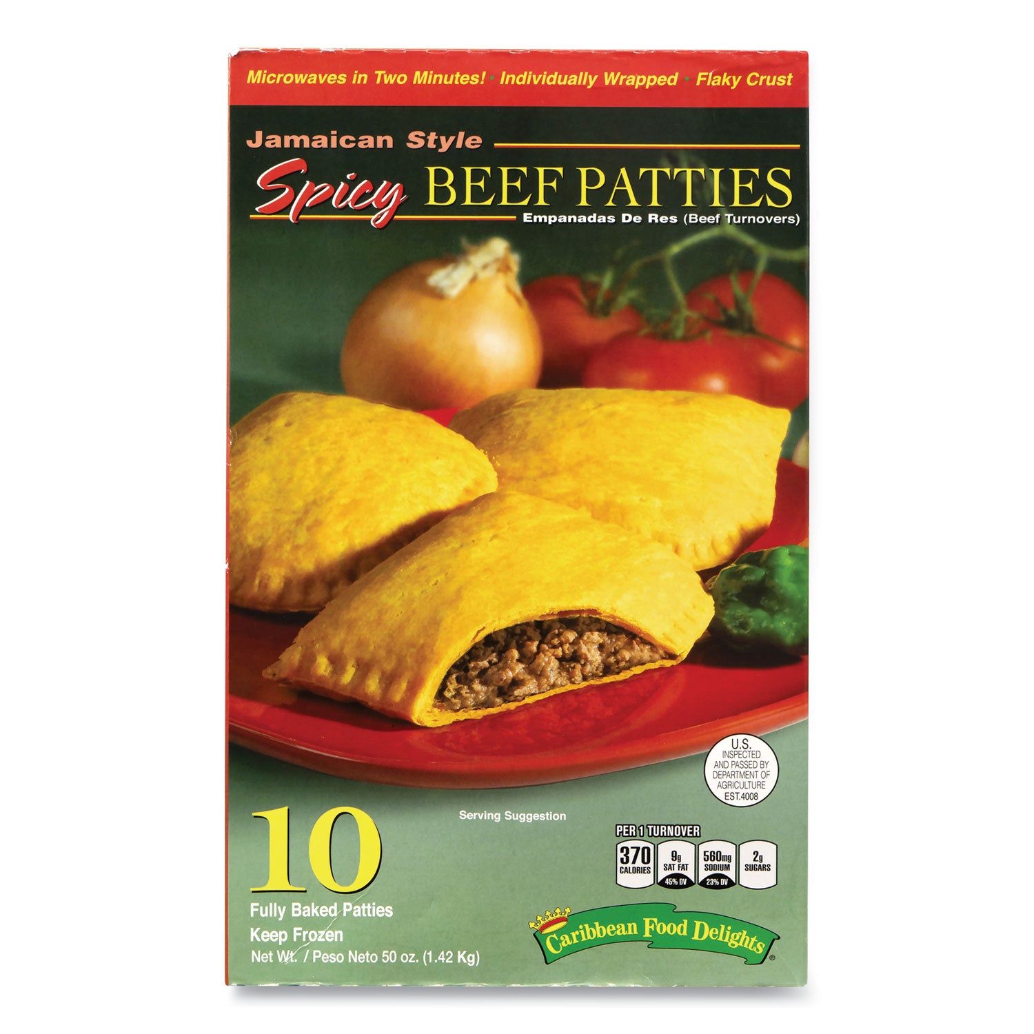 Jamacian Style Spicy Beef Empanadas, 5 oz, 10/Carton