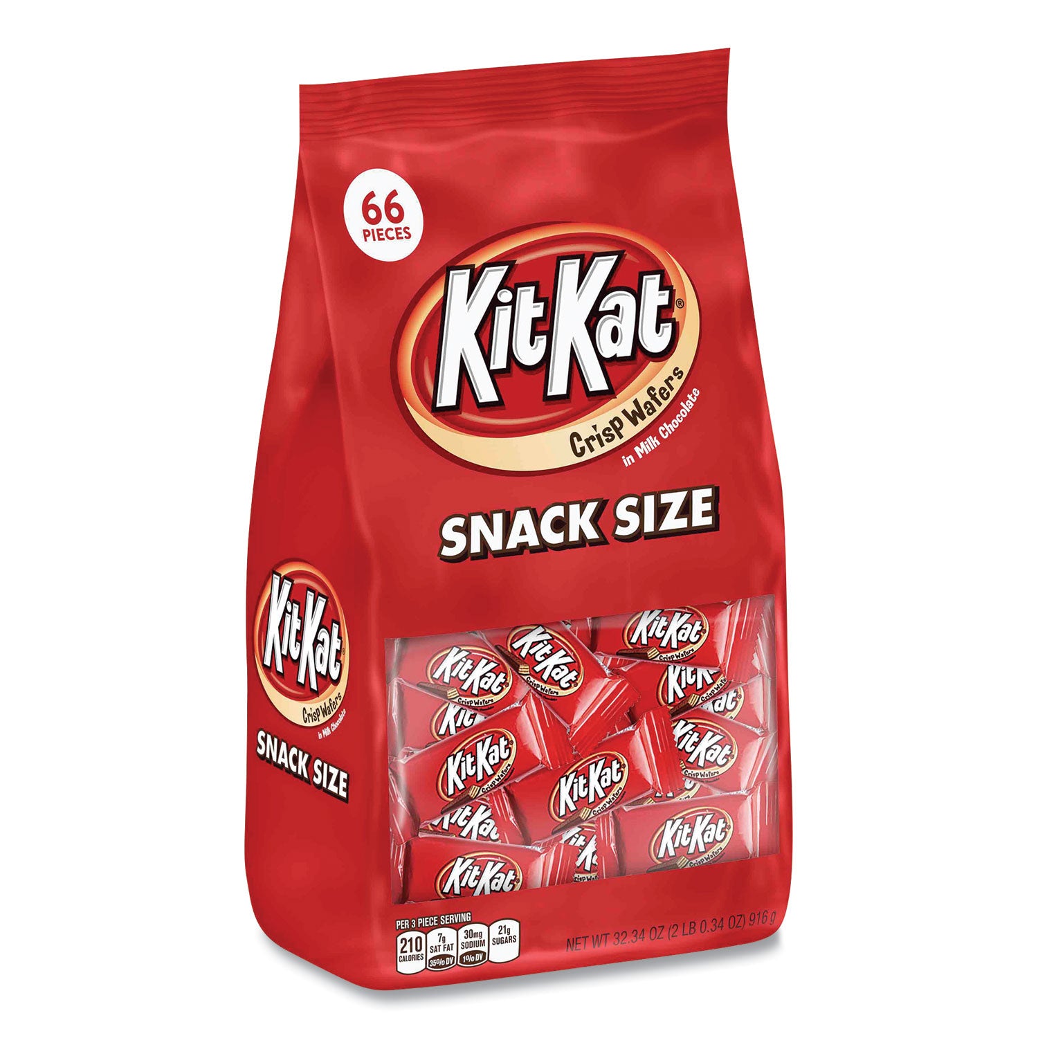 Snack Size, Crisp Wafers in Milk Chocolate, 32.34 oz Bag