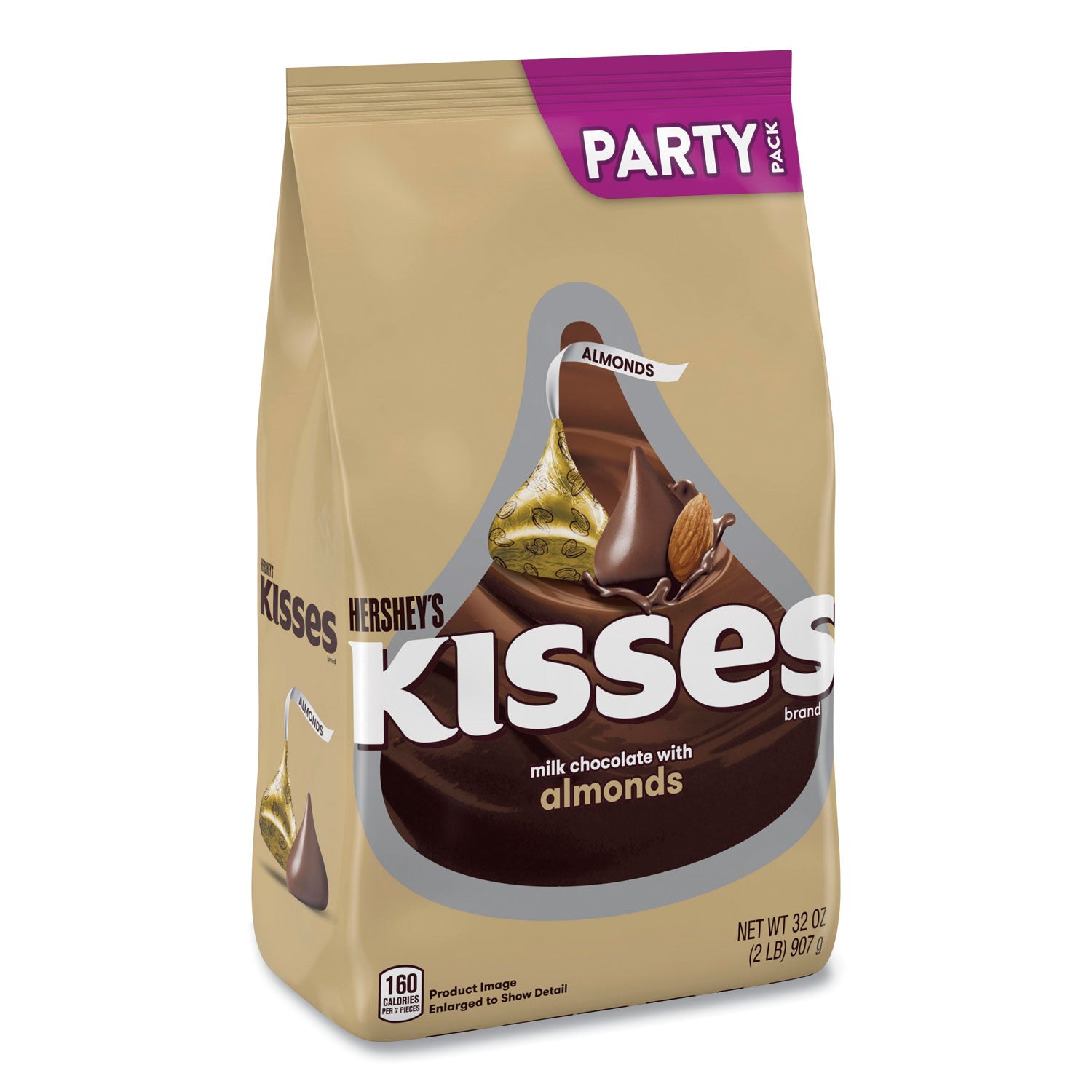 Hershey®'s KISSES Milk Chocolate with Almonds, Party Pack, 32 oz Bag