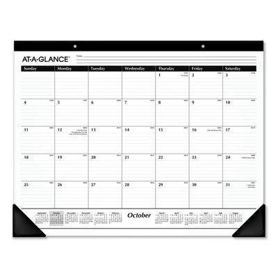 AT-A-GLANCE Academic Year Ruled Desk Pad, 21.75 x 17, White Sheets, Black Binding, Black Corners, 16-Month (Sept to Dec): 2023 to 2024 - Flipcost