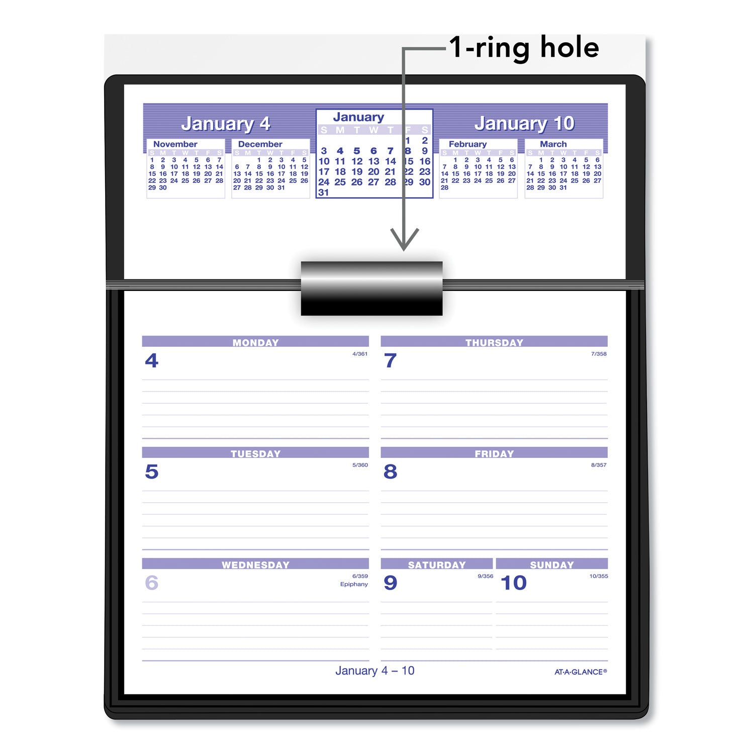 AT-A-GLANCE® Flip-A-Week Desk Calendar and Base, 7 x 5.5, White Sheets, 12-Month (Jan to Dec): 2025