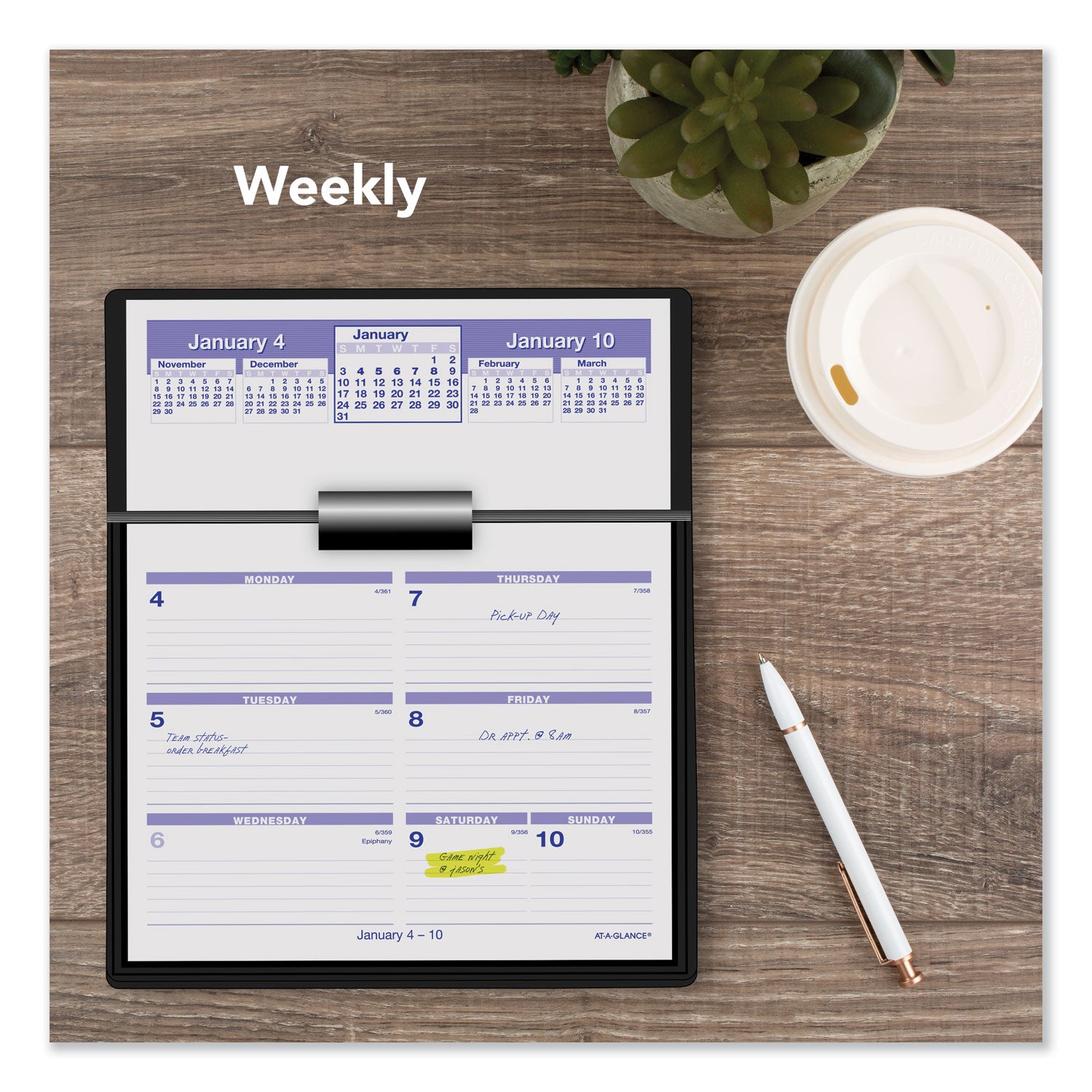 AT-A-GLANCE® Flip-A-Week Desk Calendar Refill, 7 x 6, White Sheets, 12-Month (Jan to Dec): 2025