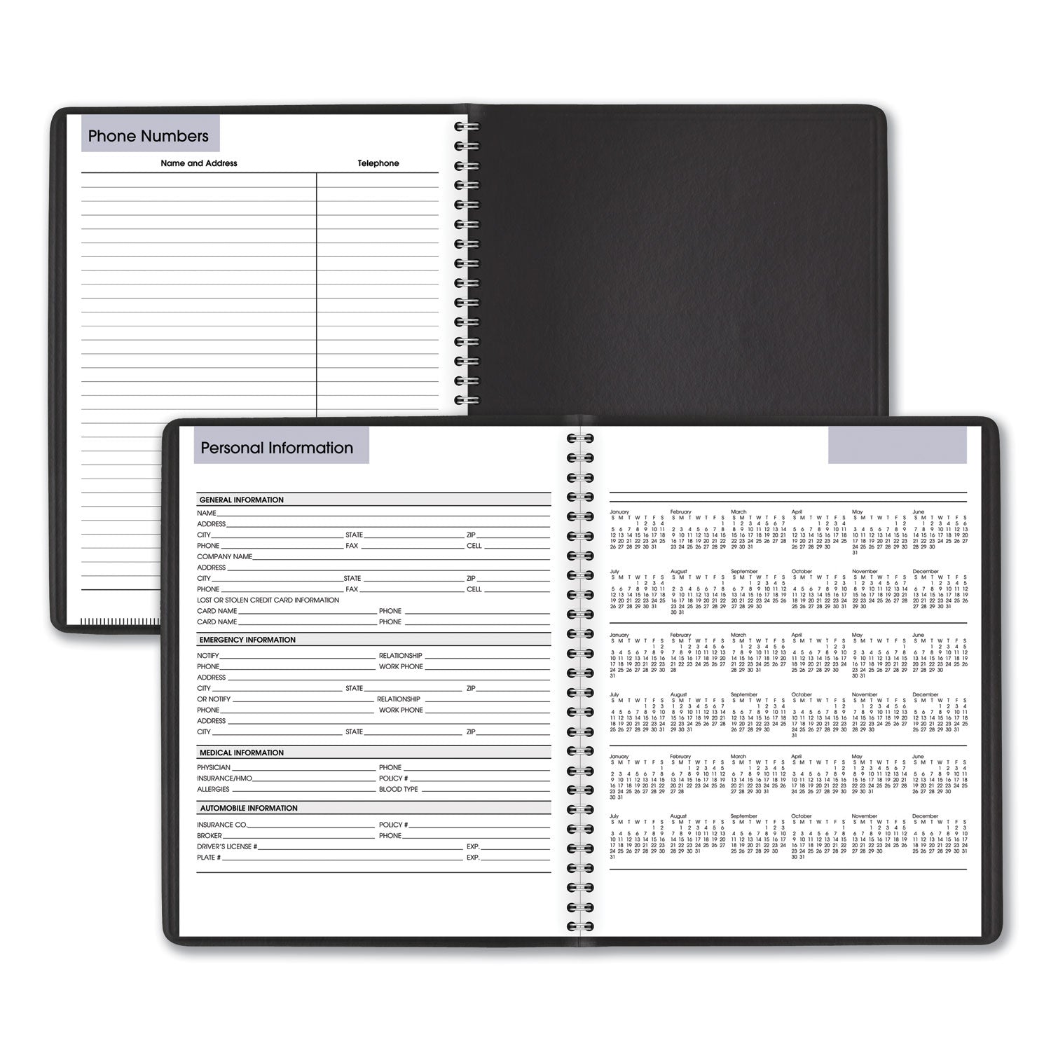 AT-A-GLANCE® DayMinder Weekly Planner, Vertical-Column Format, 8.75 x 7, Black Cover, 12-Month (Jan to Dec): 2025