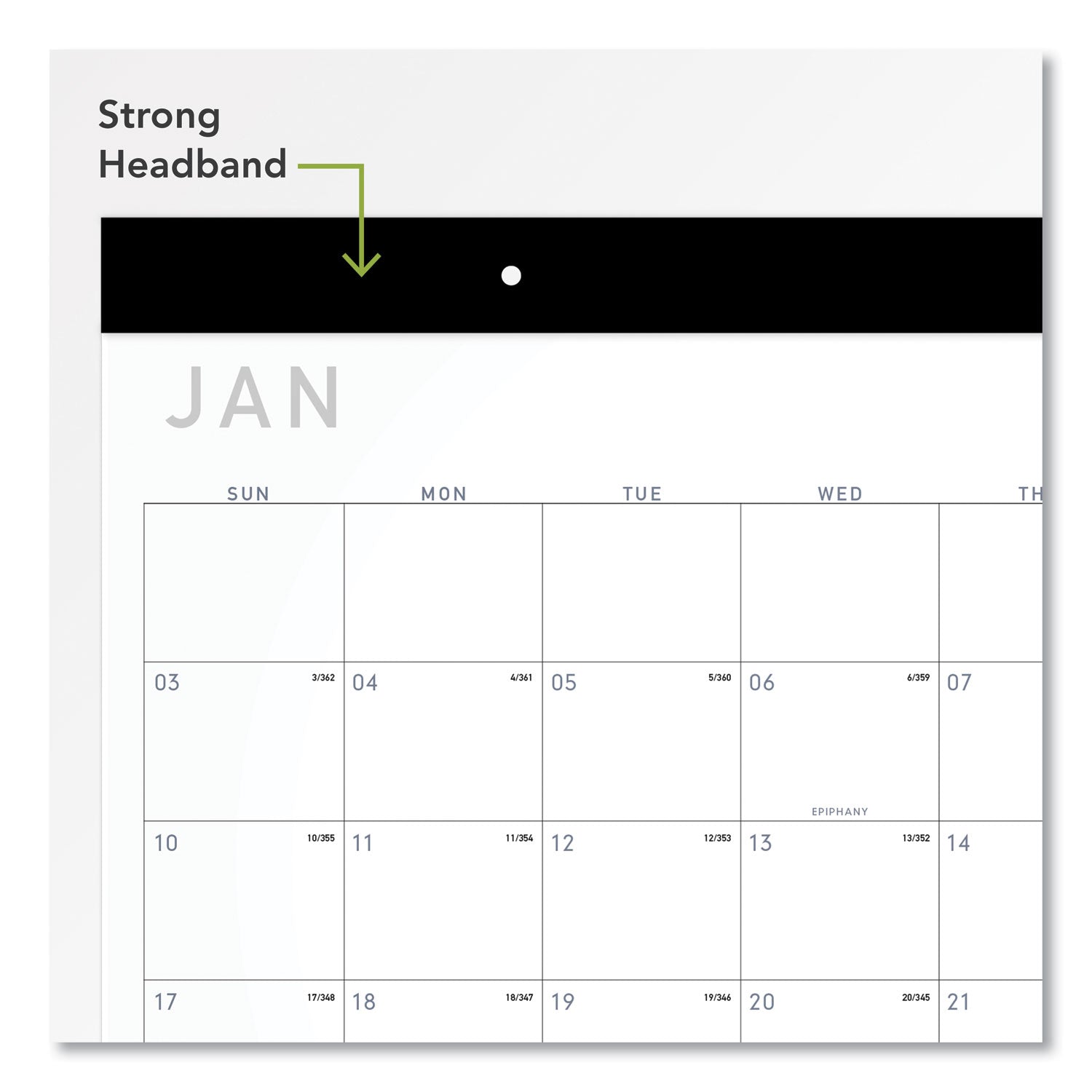 AT-A-GLANCE® Contemporary Monthly Desk Pad, 22 x 17, White Sheets, Black Binding/Corners,12-Month (Jan to Dec): 2025