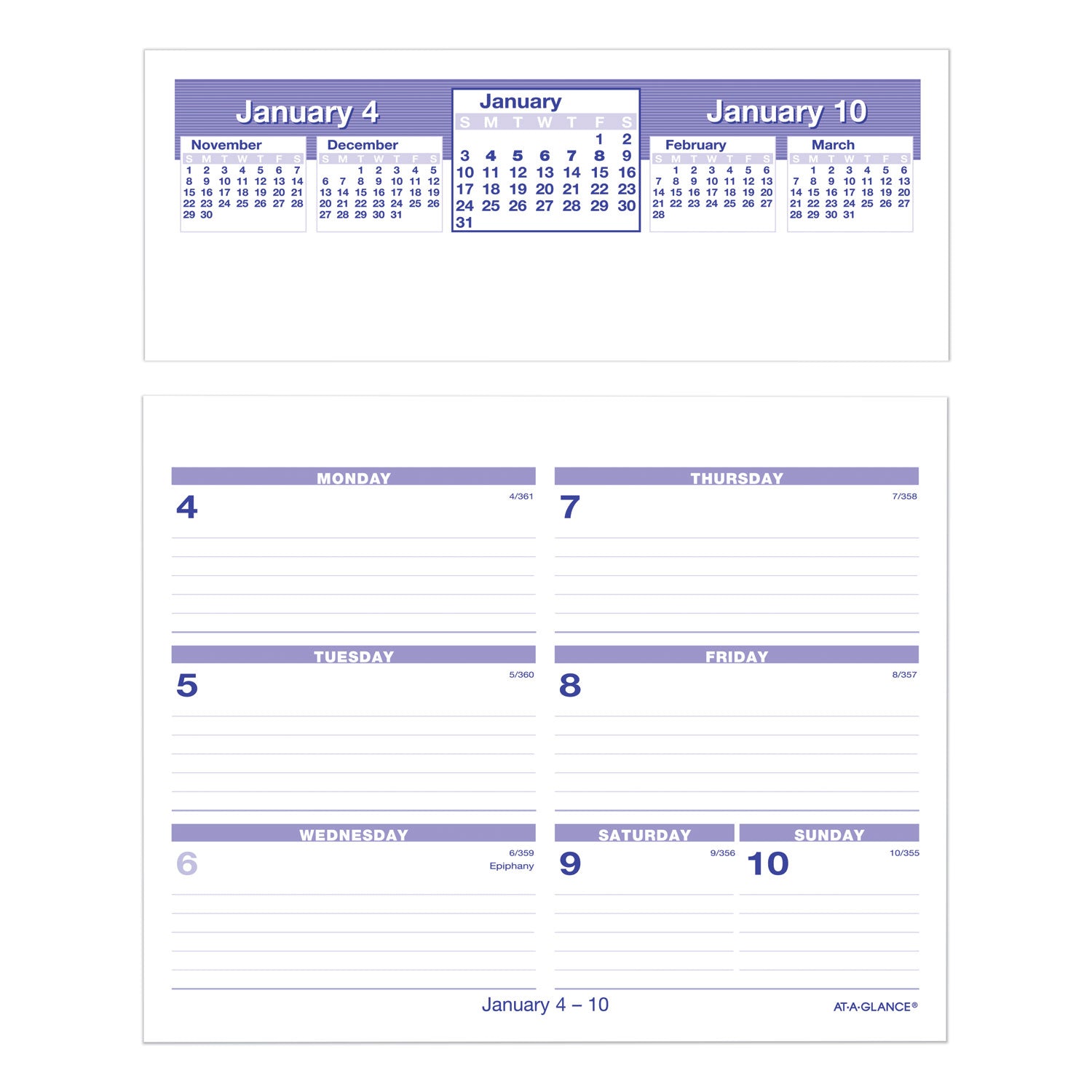 AT-A-GLANCE® Flip-A-Week Desk Calendar and Base, 7 x 5.5, White Sheets, 12-Month (Jan to Dec): 2025