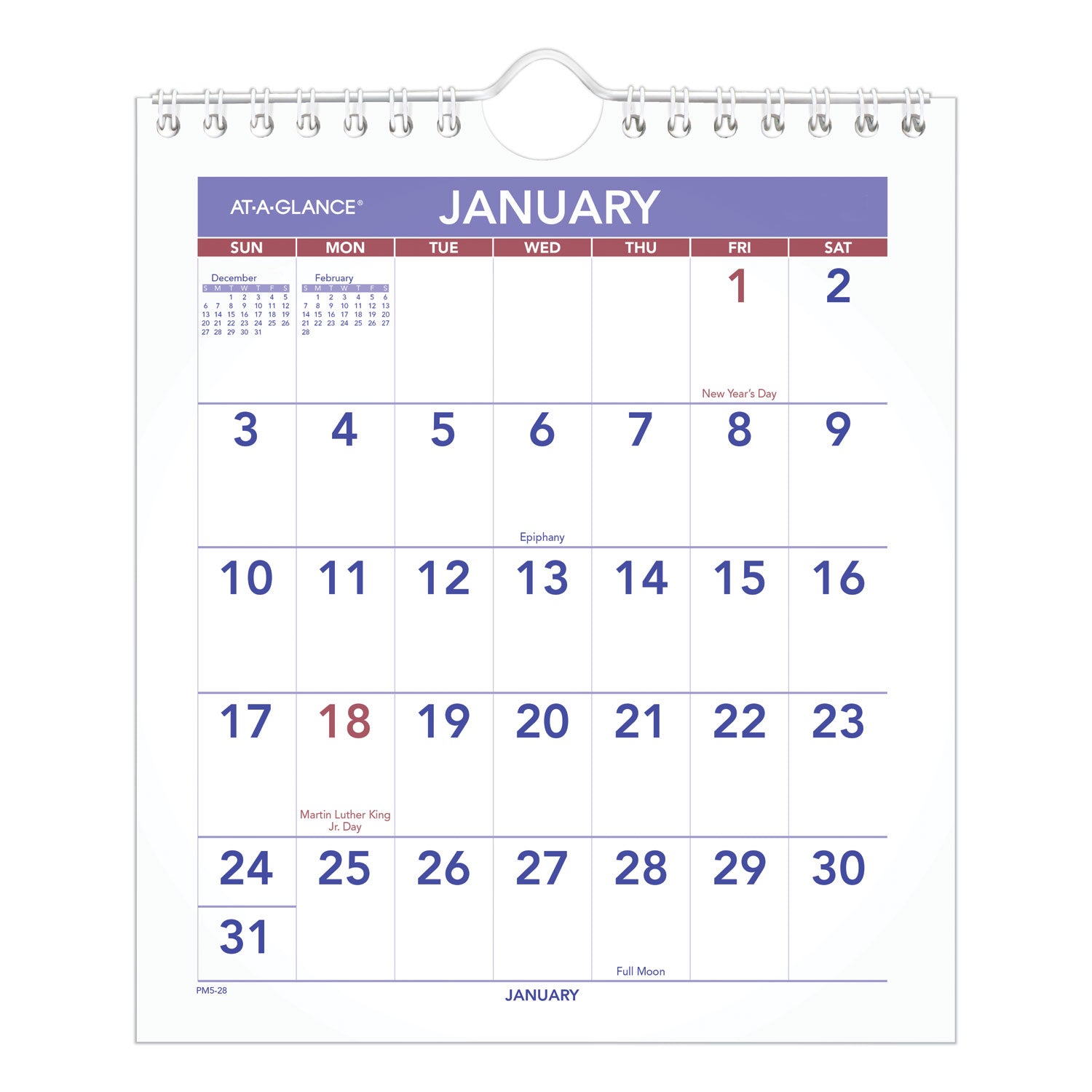 Mini Monthly Wall Calendar with Fold-Out Easel, 7 x 8, White Sheets, 12-Month (Jan to Dec): 2025