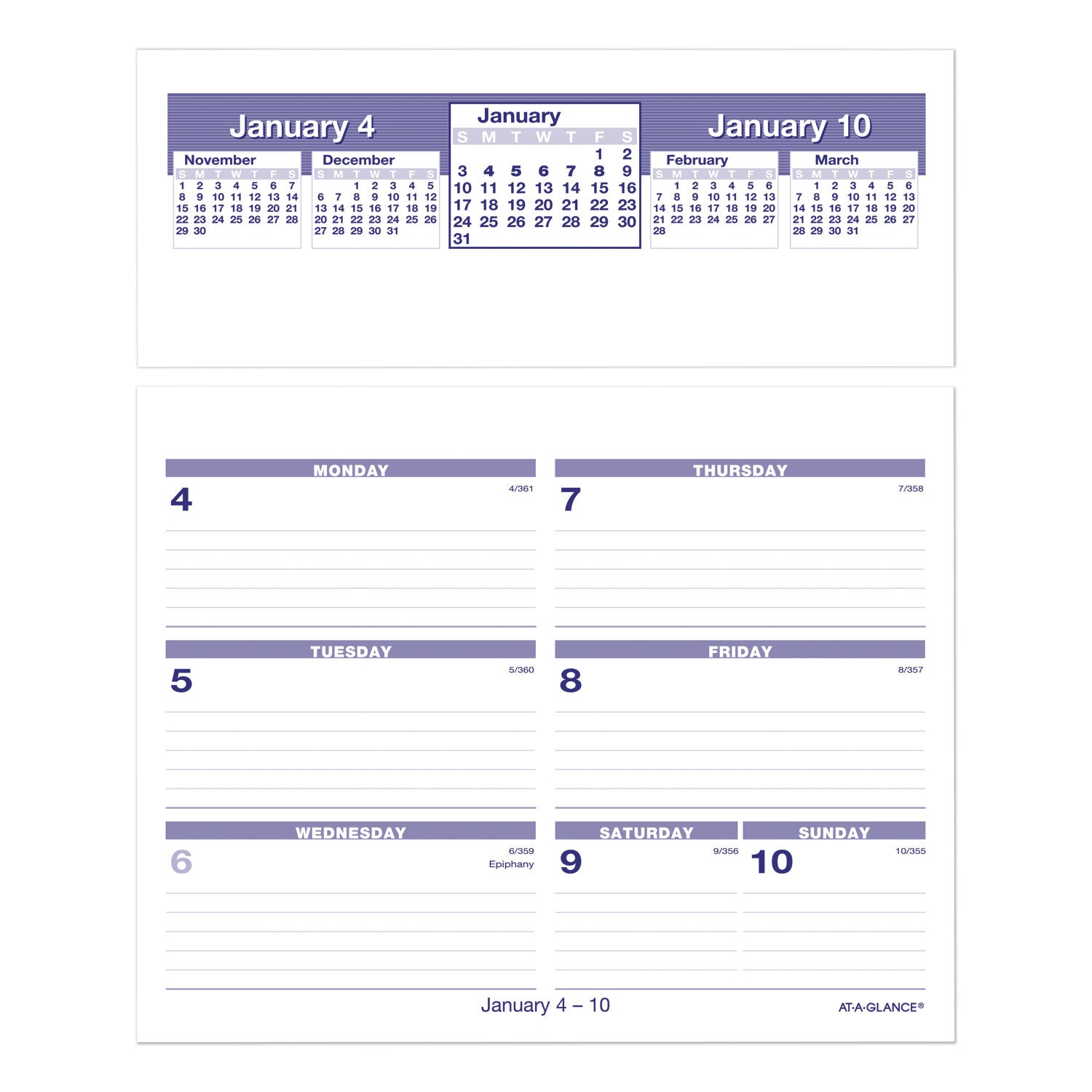 Flip-A-Week Desk Calendar Refill, 7 x 6, White Sheets, 12-Month (Jan to Dec): 2025