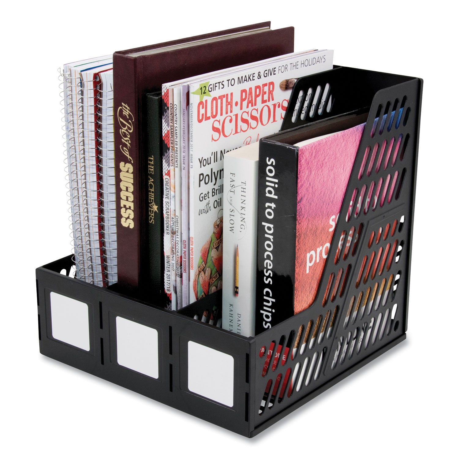 Advantus Literature File, Three Slots, 10 x 10 x 10.25, Black