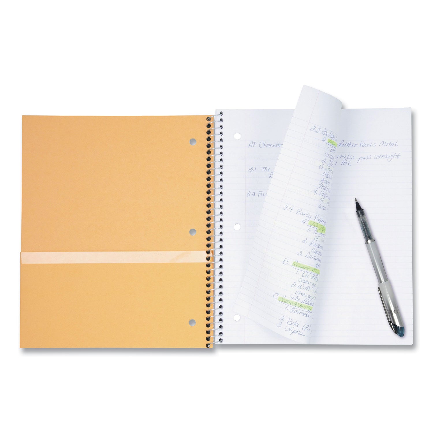 Five Star® Wirebound Notebook with Four Pockets, 3-Subject, Wide/Legal Rule, Randomly Assorted Cover Color, (150) 10.5 x 8 Sheets