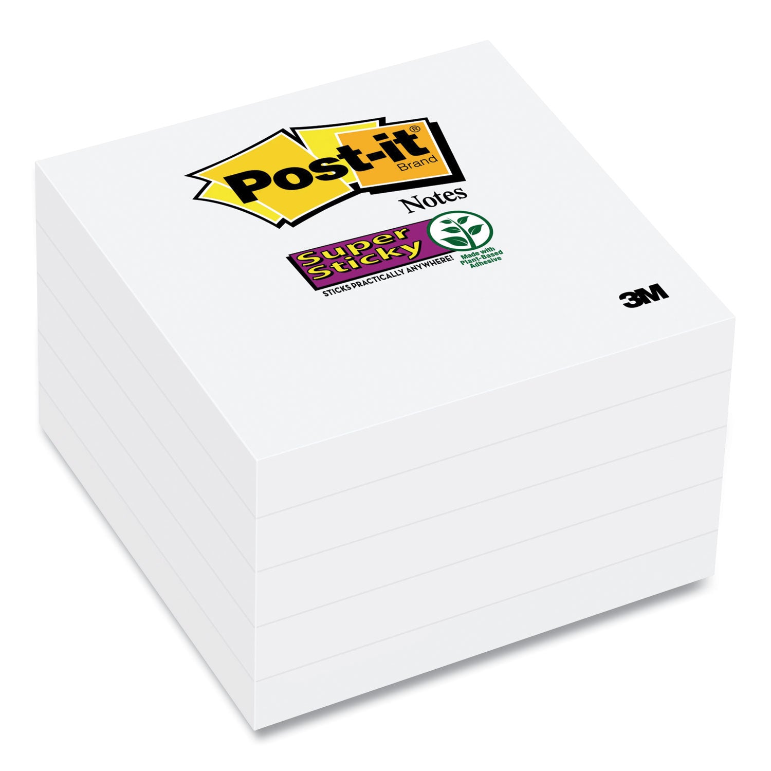 Self-Stick Notes 3" x 3", White, 90 Sheets/Pad, 8 Pads/Pack Post-it® Notes Super Sticky Flipcost