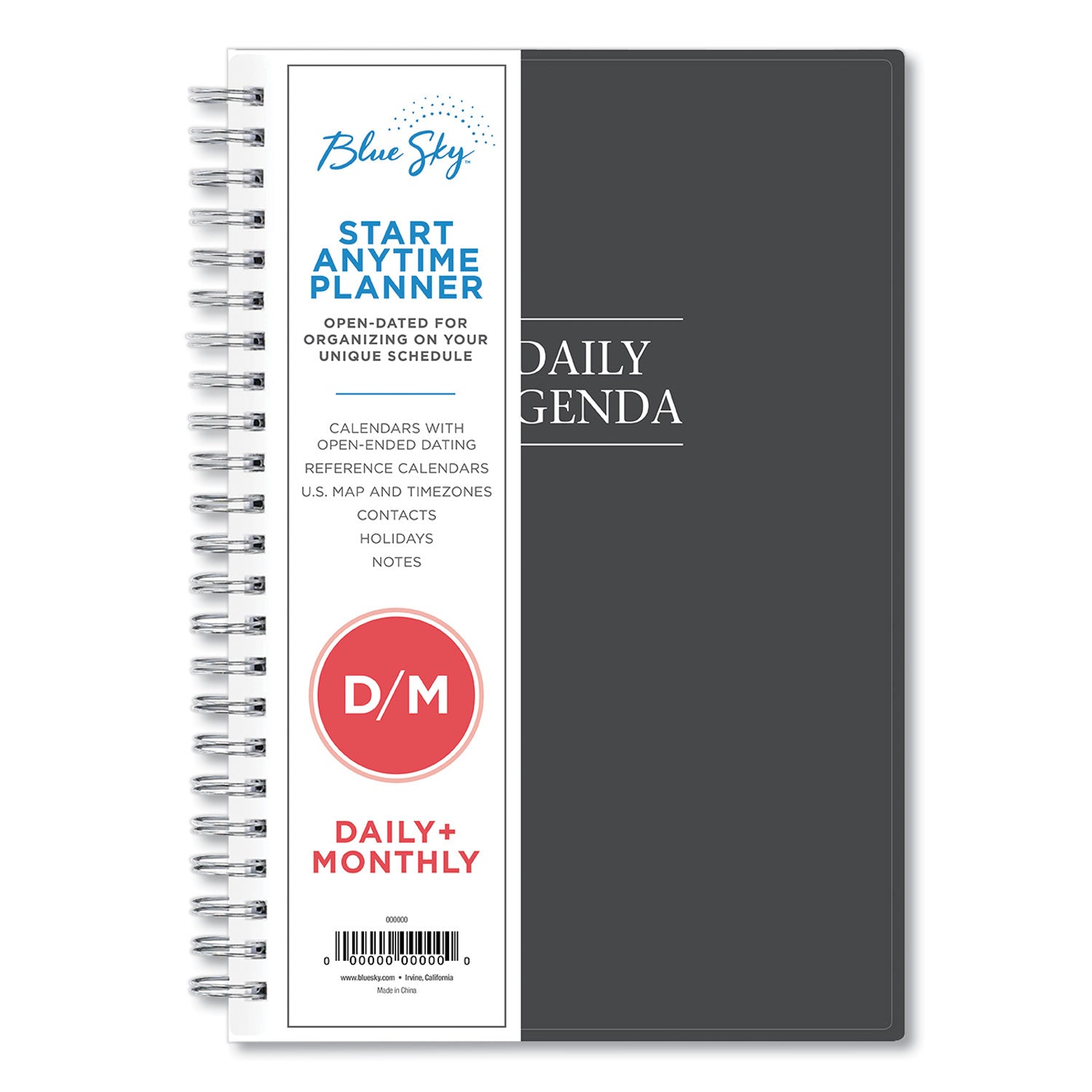 Blue Sky® Passages Non-Dated Perpetual Daily Planner, 8.5 x 5.5, Black Cover, 60-Month (Jan to Dec): 2021 to 2025