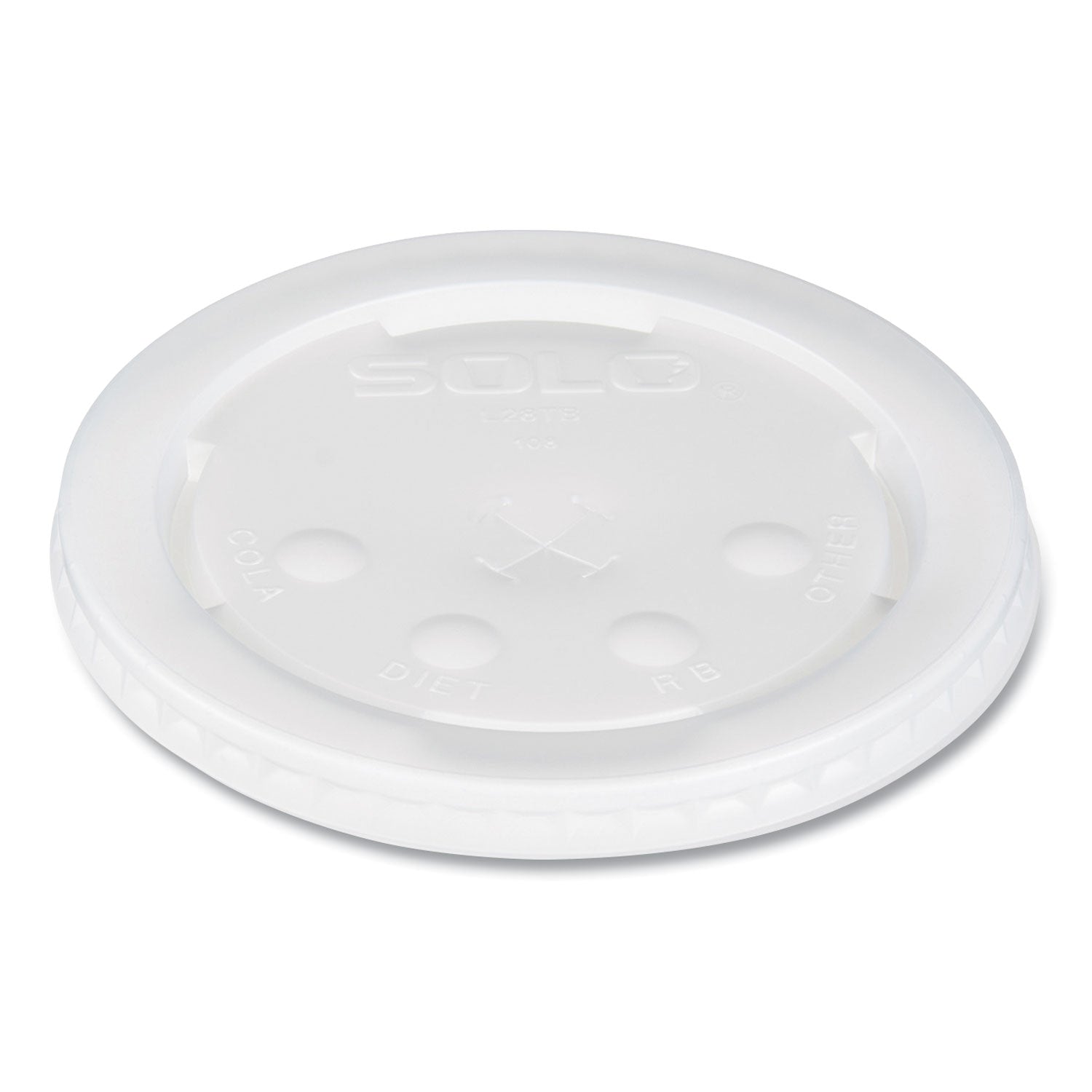 Polystyrene Plastic Flat Straw-Slot Cold Cup Lids, Fits 28 oz Cups, Translucent, 960/Carton