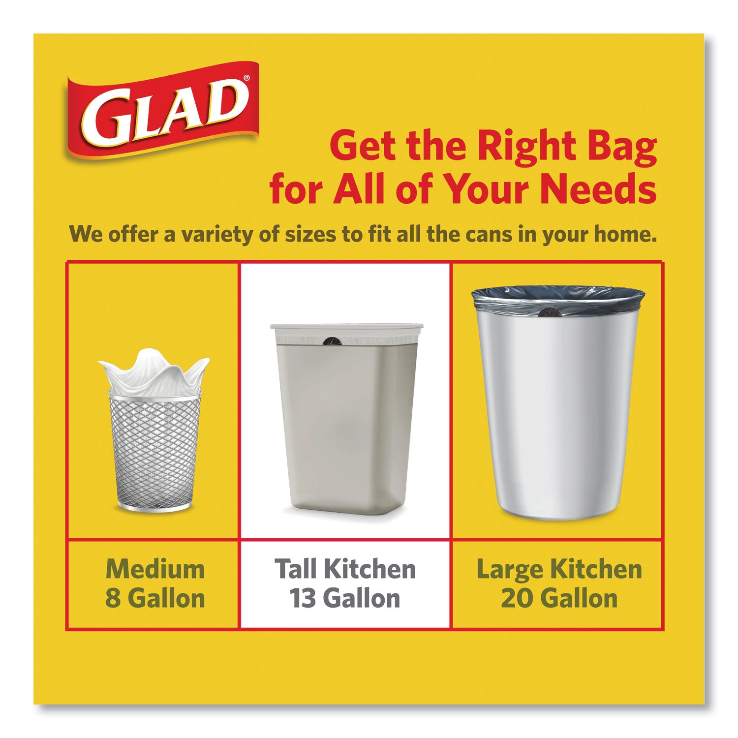 Glad® ForceFlexPlus OdorShield Tall Kitchen Drawstring Trash Bags, 13 gal, Fresh Clean Scent, 23.75" x 25.38", White, 120/Box