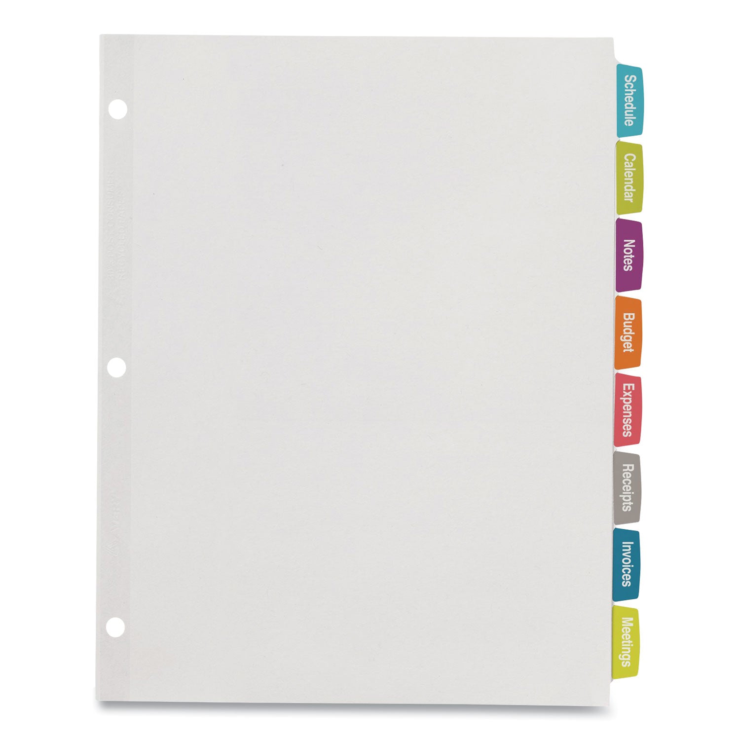 Avery® Big Tab Printable White Label Tab Dividers, 8-Tab, 11 x 8.5, White, 4 Sets