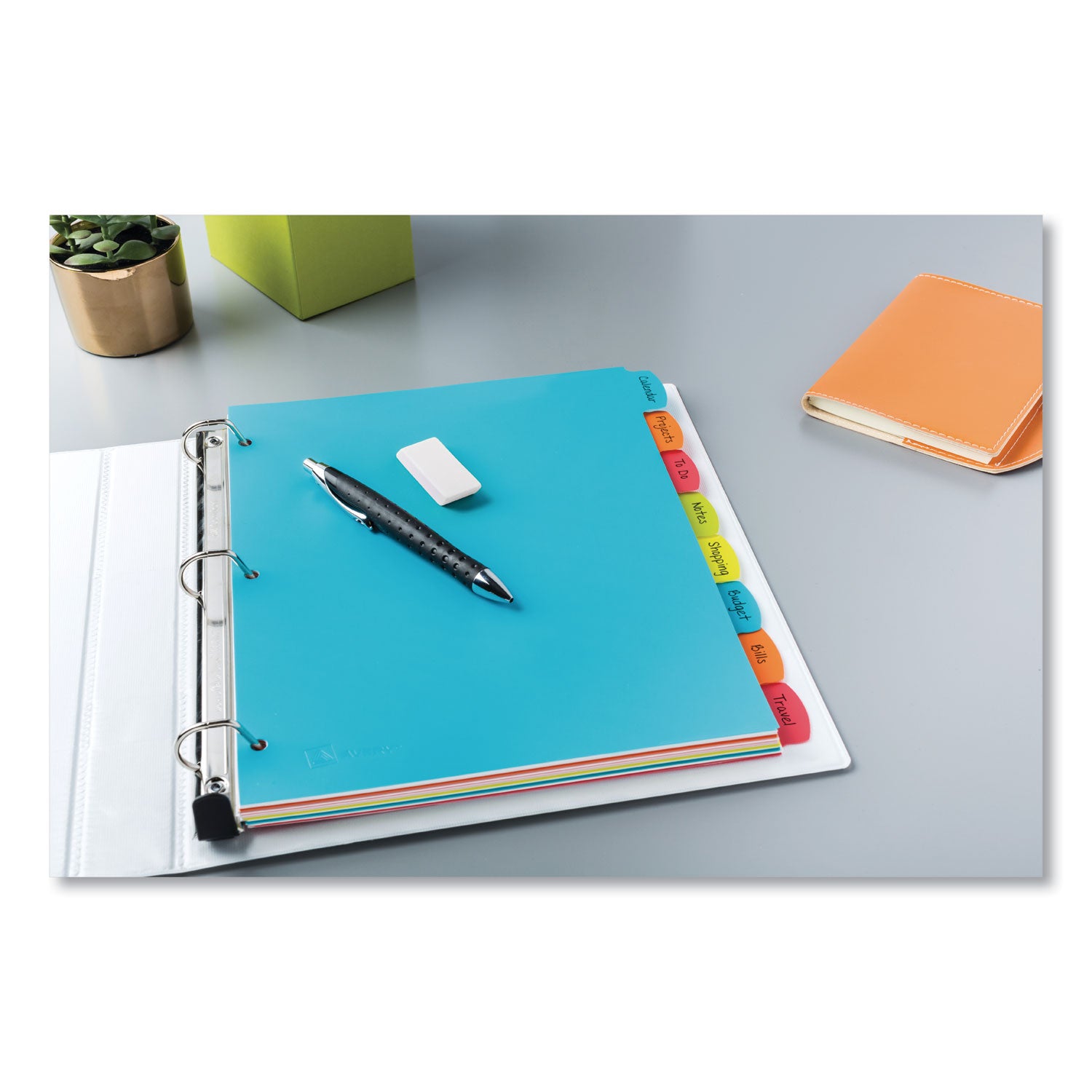 Avery® Big Tab Write and Erase Durable Plastic Dividers, 8-Tab, 11 x 8.5, Assorted, 1 Set