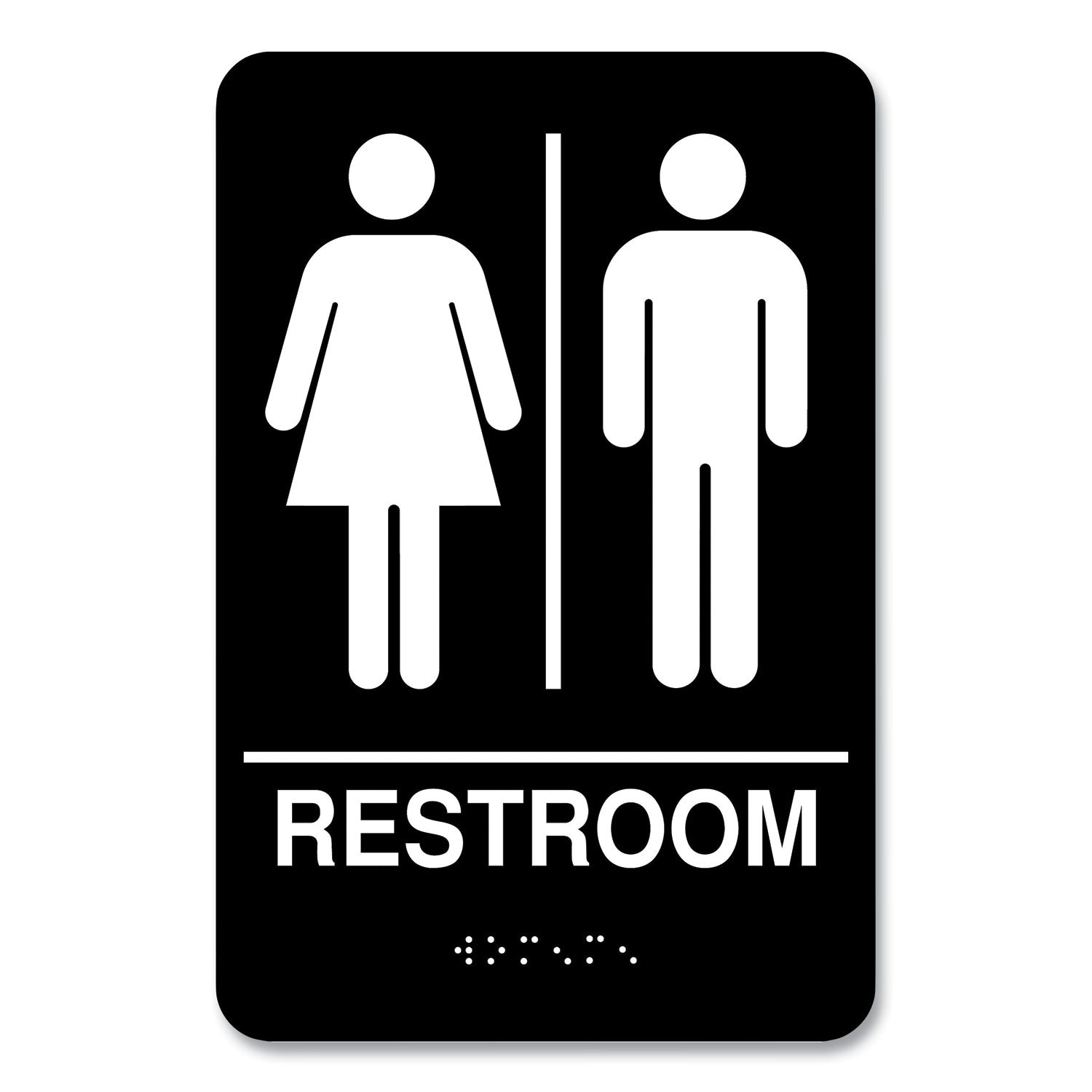 Indoor Restroom Door Sign, Unixex 5.5 x 8.5, Black/White COSCO Flipcost