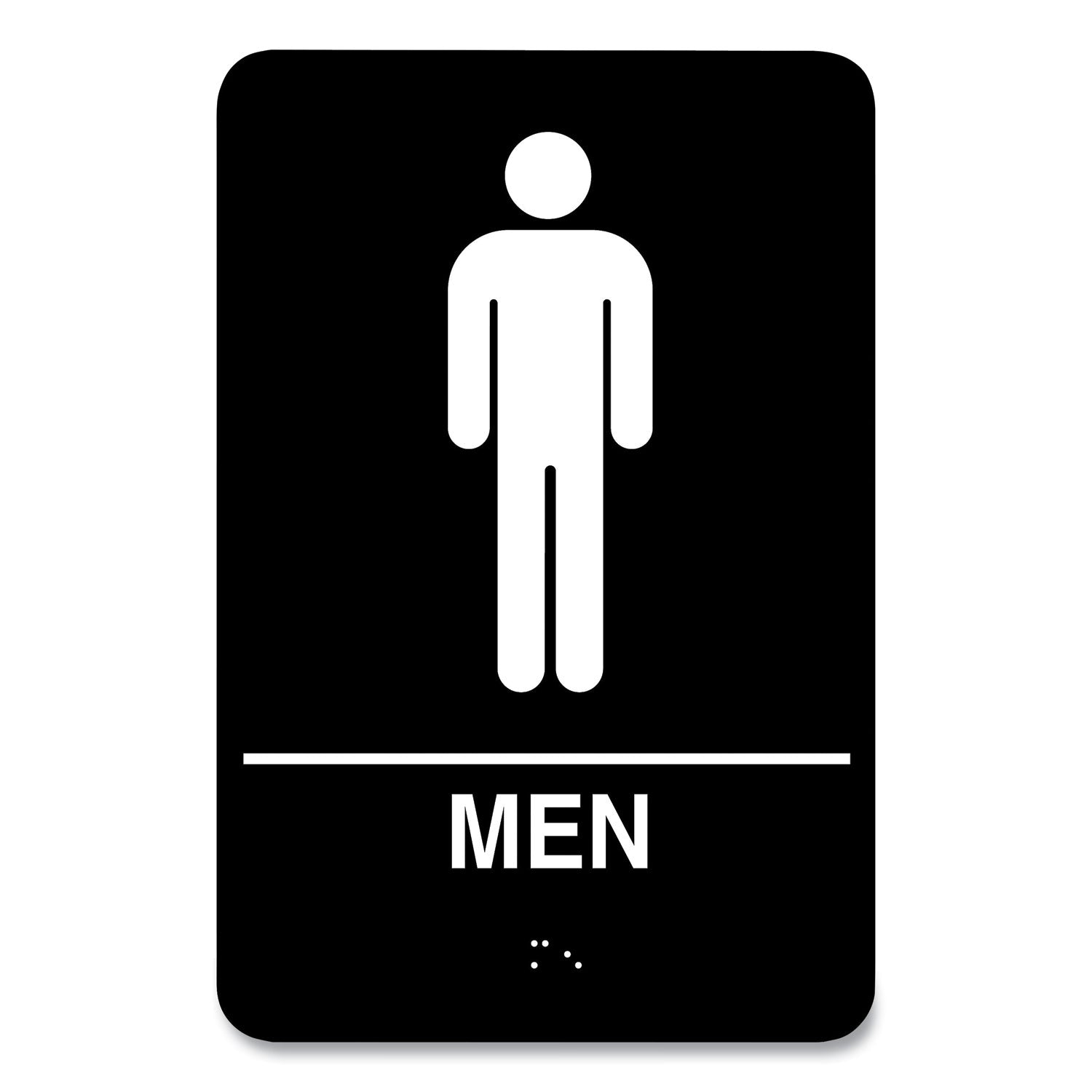 Indoor Restroom Door Sign, Men/Women, 5.9 x 9, Black/White, 2/Pack