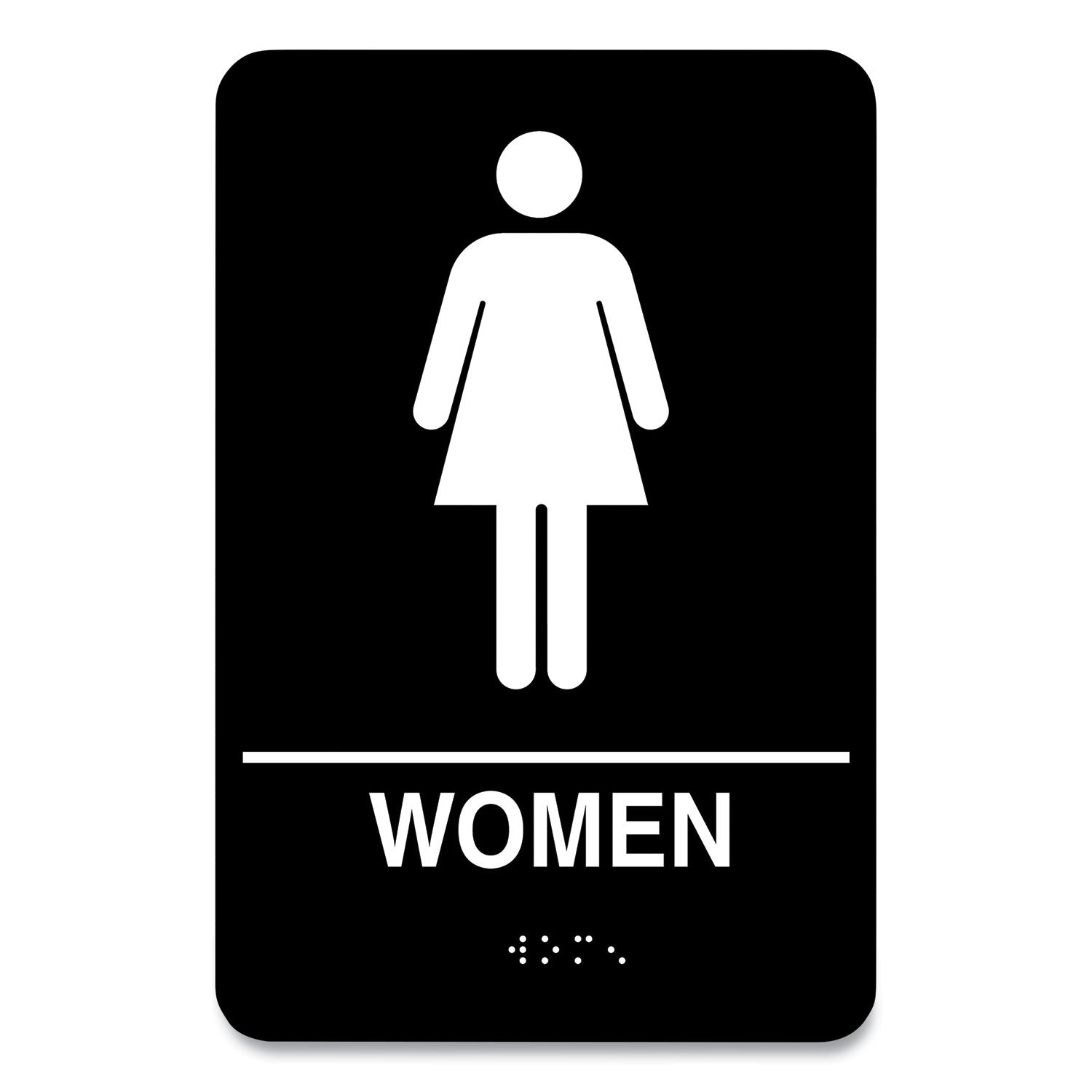 COSCO Indoor Restroom Door Sign, Men/Women, 5.9 x 9, Black/White, 2/Pack