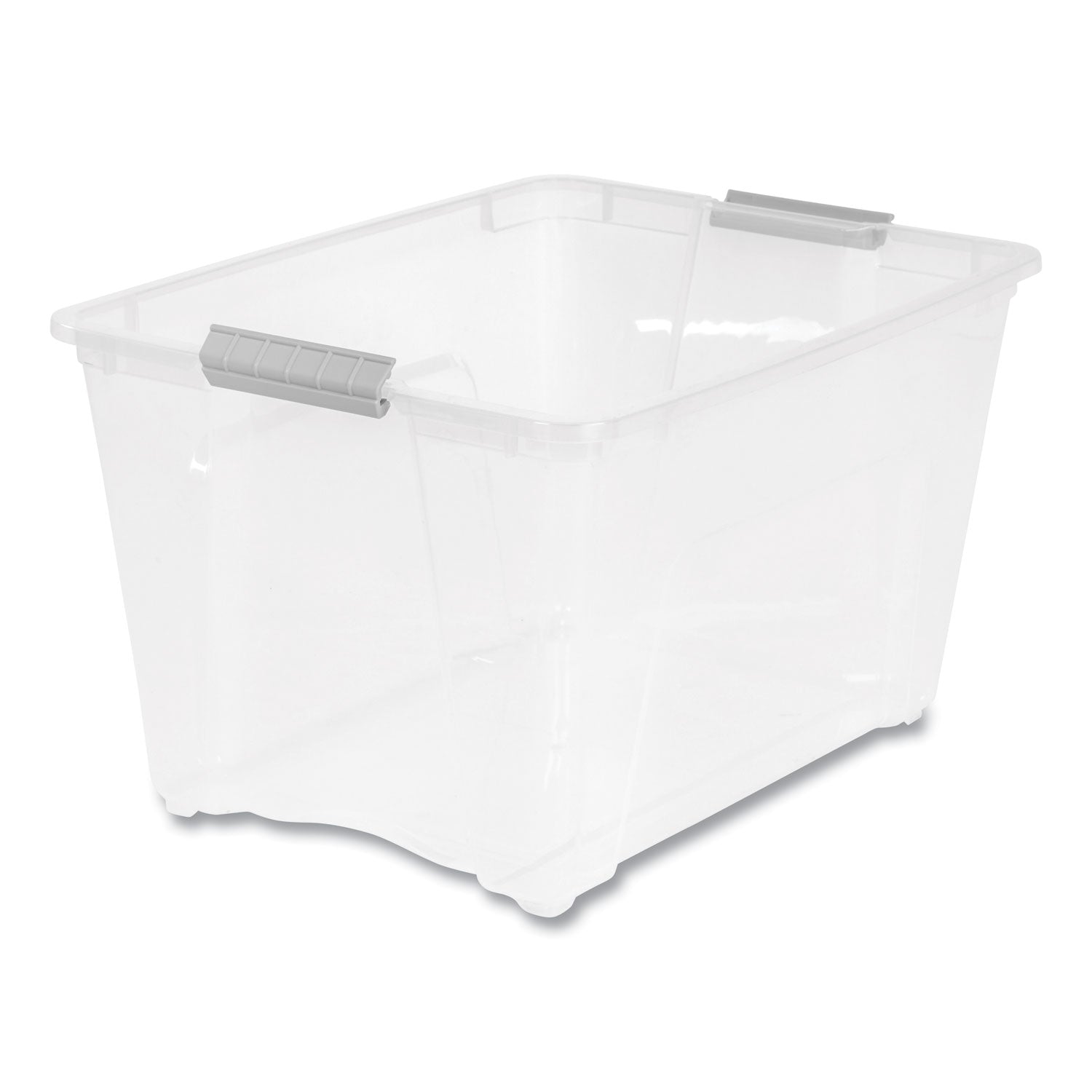 IRIS Stack and Pull Latching Flat Lid Storage Box, 13.5 gal, 22" x 16.5" x 13.03", Clear