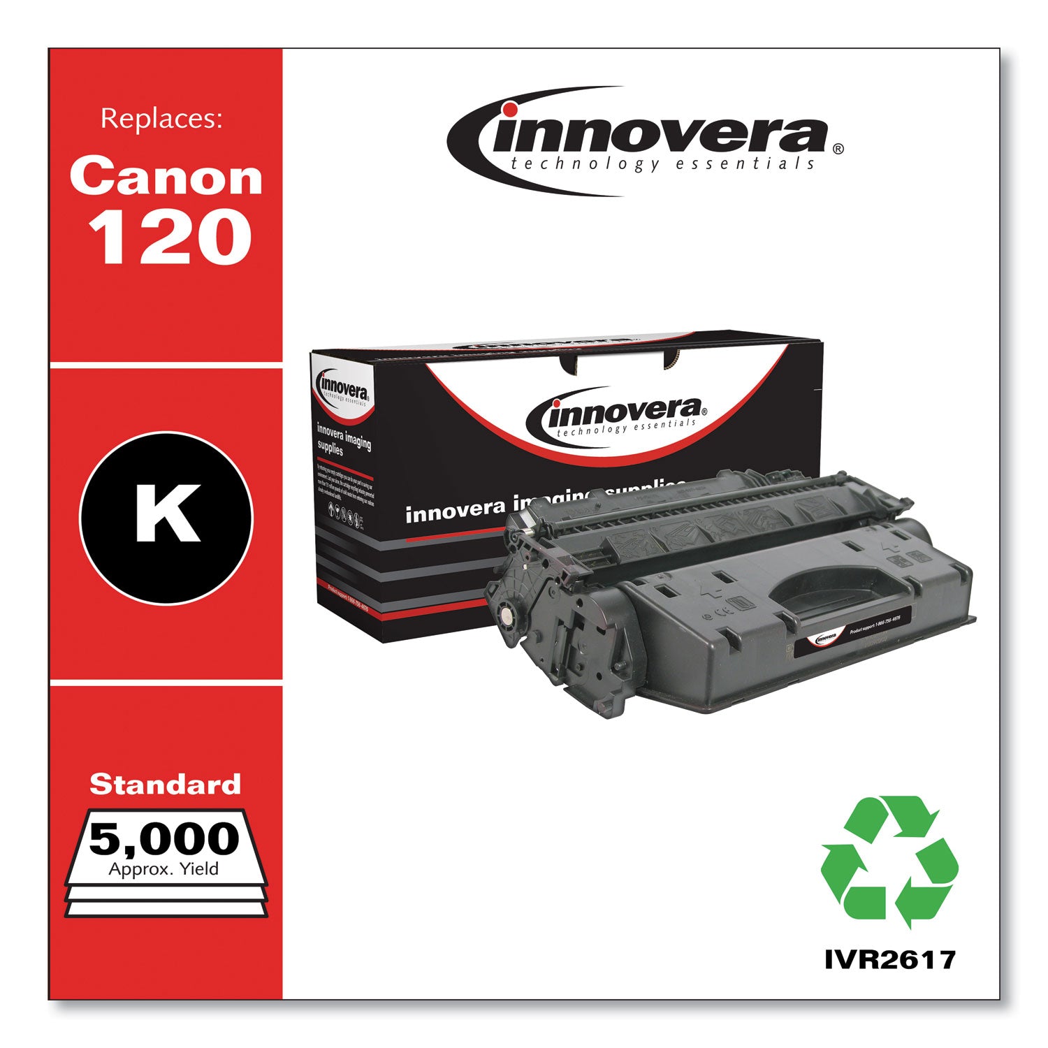 Innovera® Remanufactured Black Toner, Replacement for 120 (2617B001), 5,000 Page-Yield