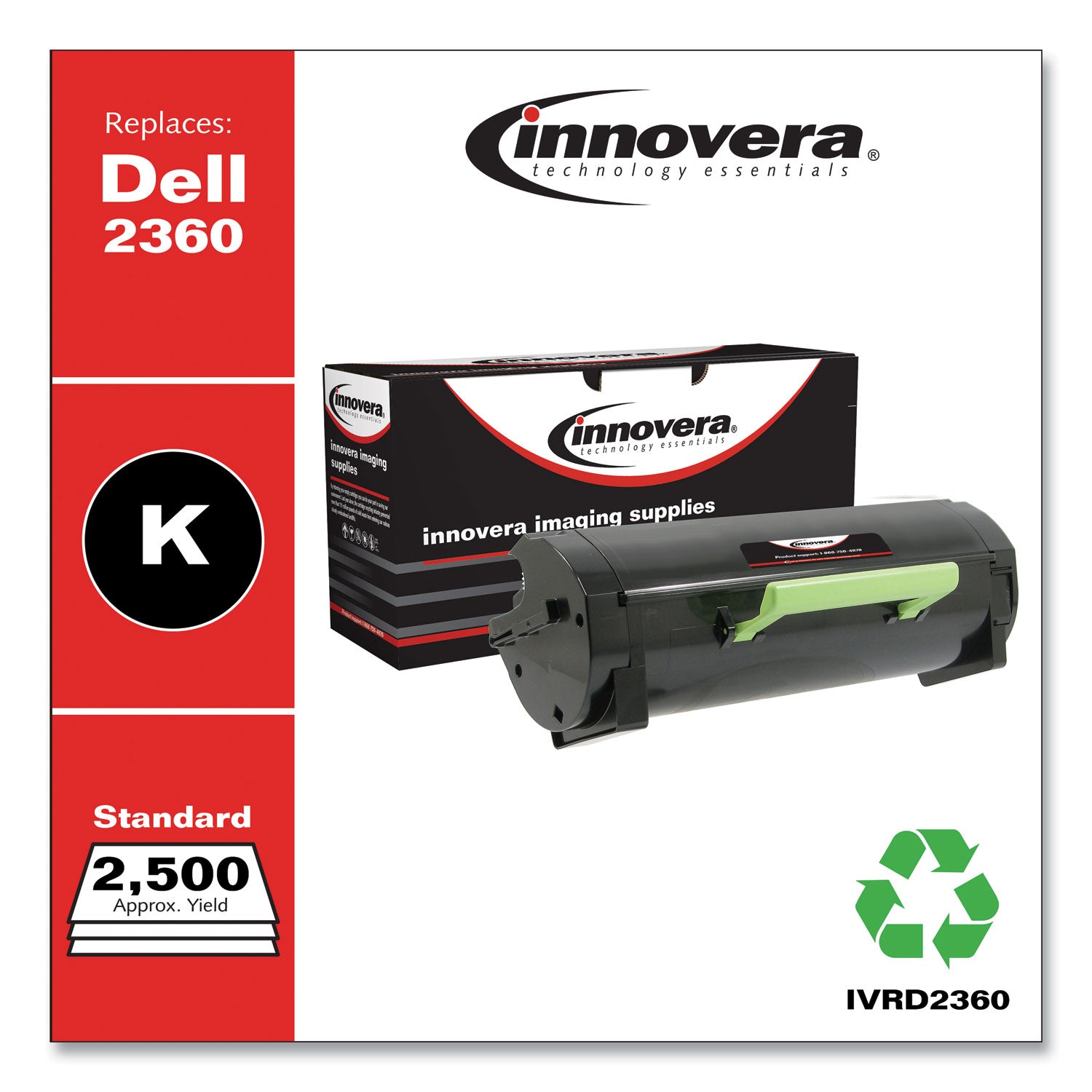 Innovera® Remanufactured Black Toner, Replacement for 331-9803, 2,500 Page-Yield