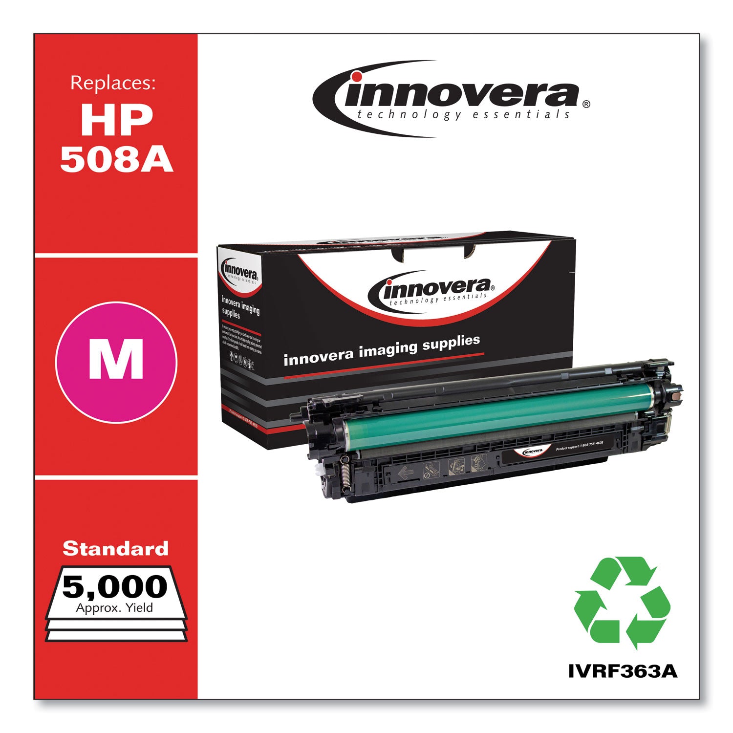 Innovera® Remanufactured Magenta Toner, Replacement for 508A (CF363A), 5,000 Page-Yield