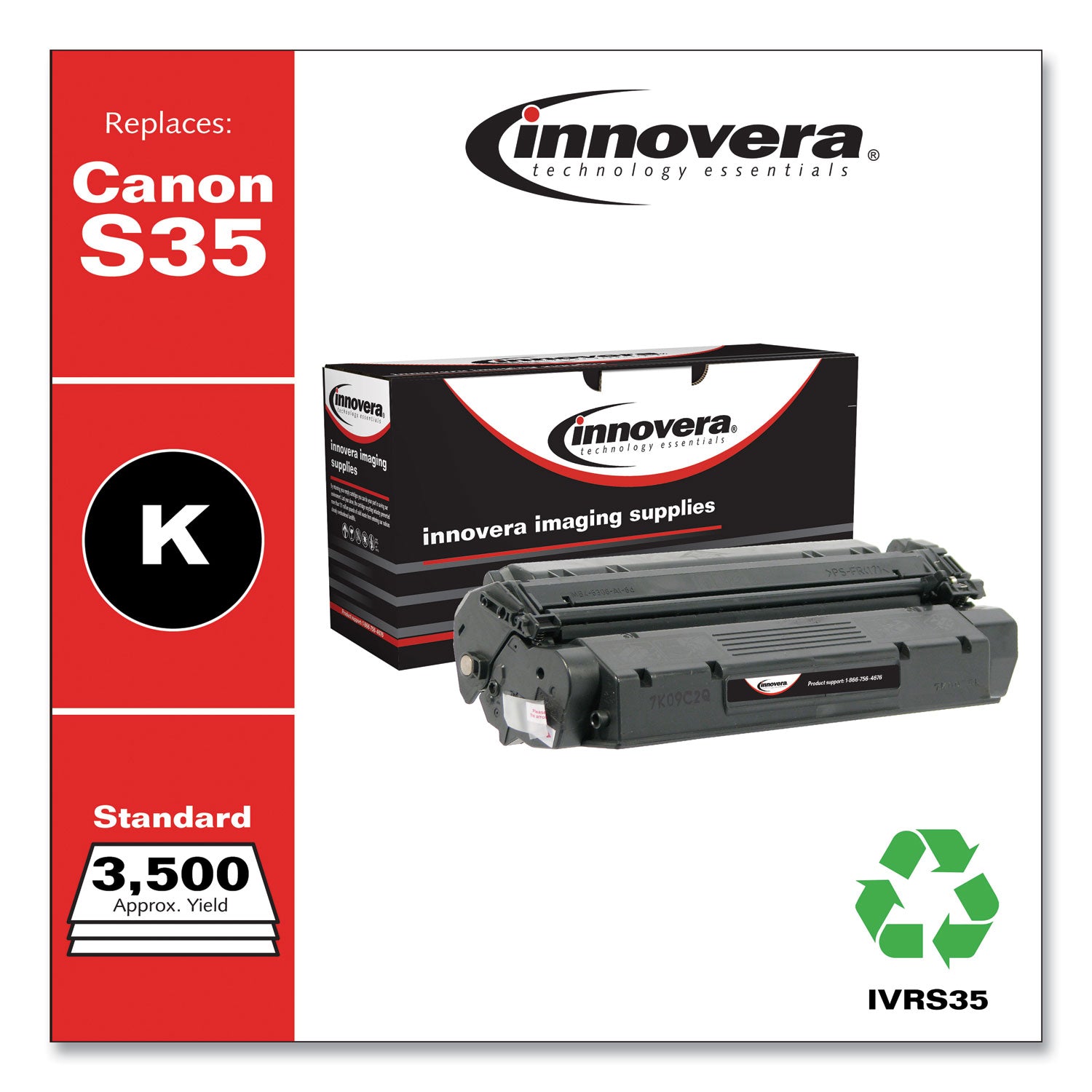 Innovera® Remanufactured Black Toner, Replacement for S35 (7833A001AA), 3,500 Page-Yield