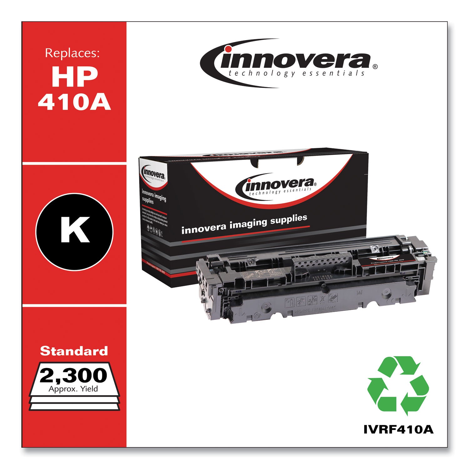 Innovera® Remanufactured Black Toner, Replacement for 410A (CF410A), 2,300 Page-Yield