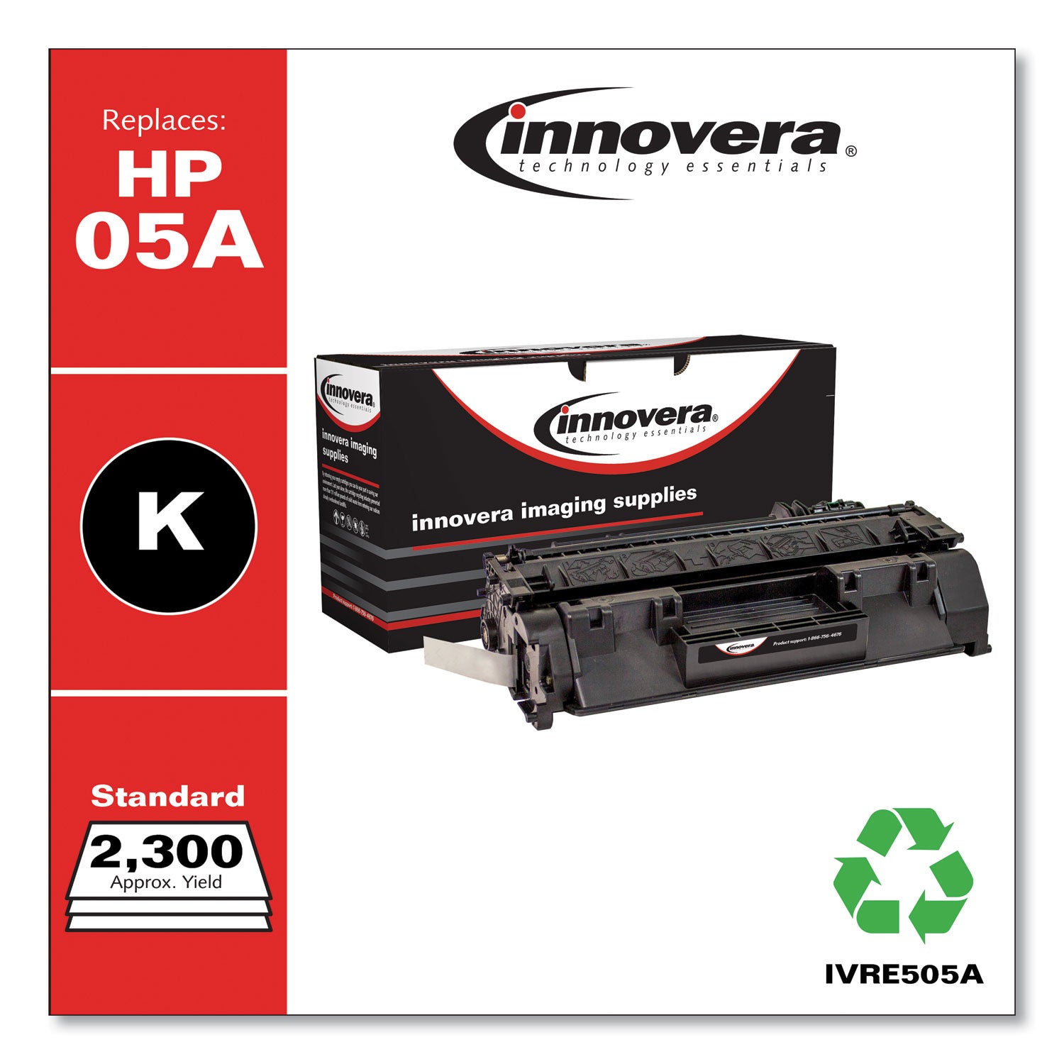 Innovera® Remanufactured Black Toner, Replacement for 05A (CE505A), 2,300 Page-Yield